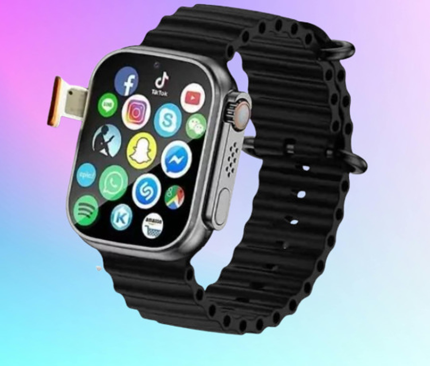 Image of Vinayak T800 Ultra Smart Watch & Wireless Charger Smartwatch (Black Strap, Free Size)