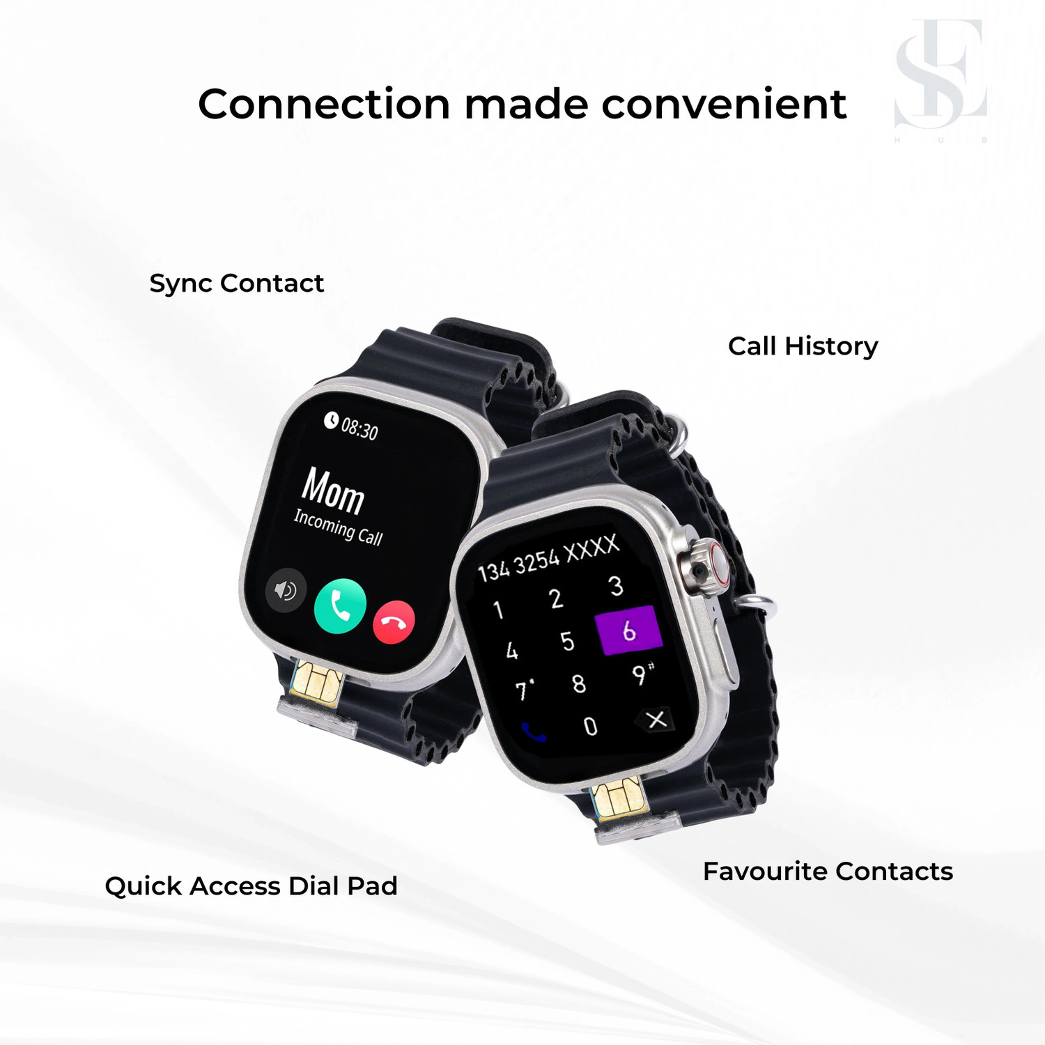 Image of SEHUB HW Ultra call 3 Call Smart Watch with SIM Card, HD Dual Camera,| With Calls Smartwatch