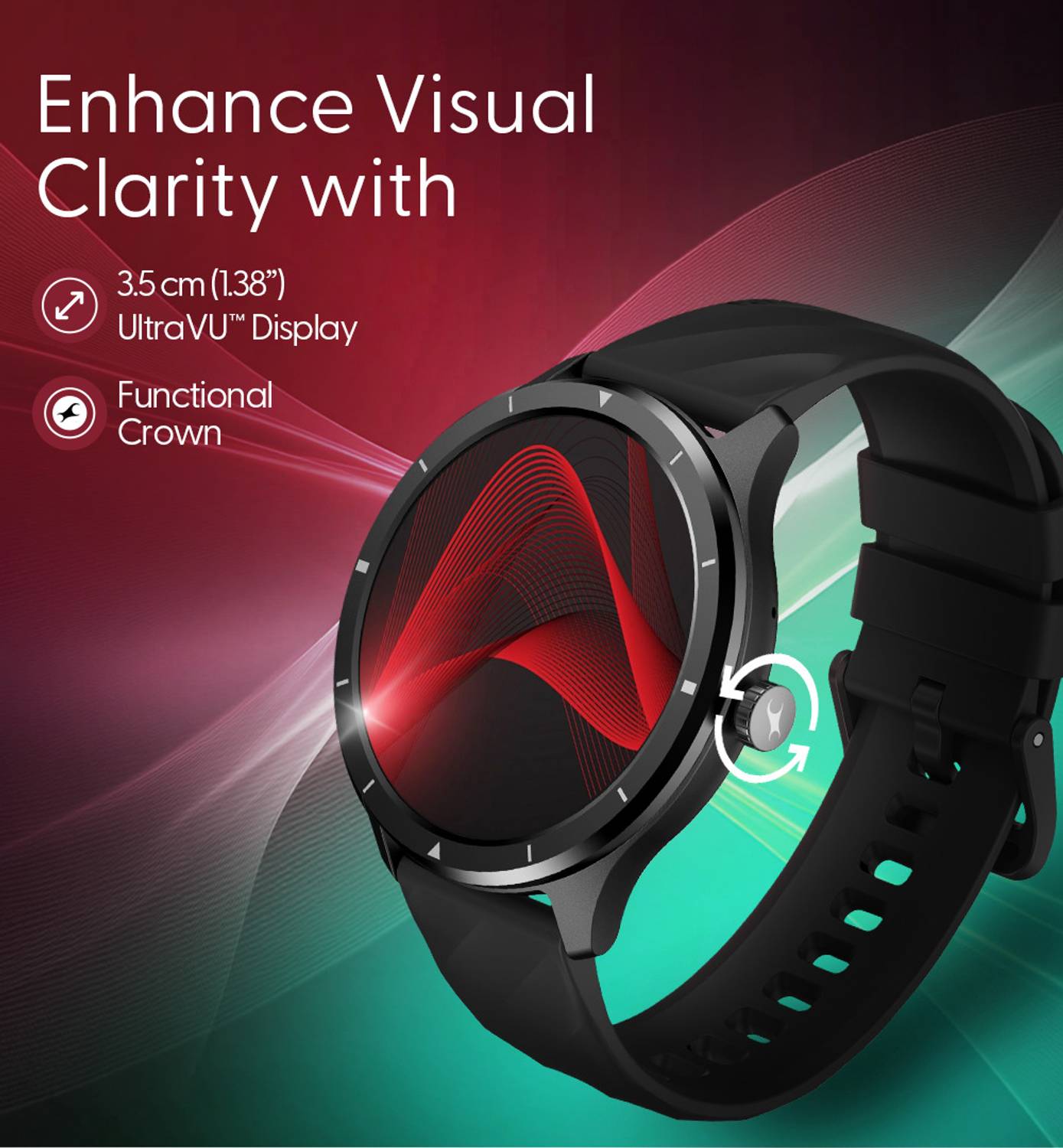 Fastrack Revoltt FR2 Black Smartwatch - Image 2