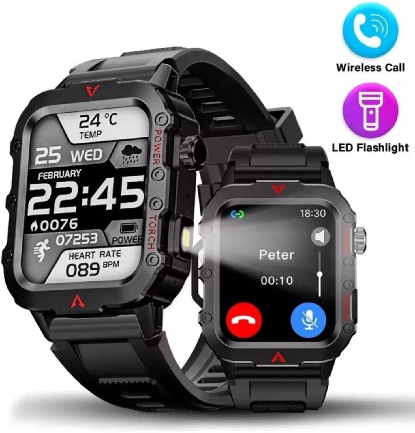 Beston Q11-BLK-819 Smartwatch (Black Strap, Free size)
