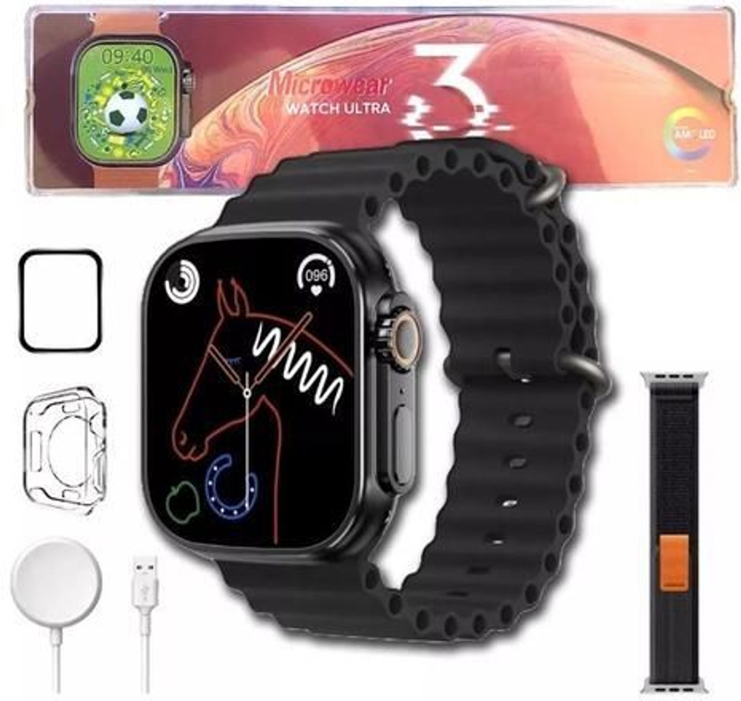 Image of Onikuma T800 BT watch 2in Big Screen Sunlight Proof Display Music Play Insta WA Notifier Smartwatch