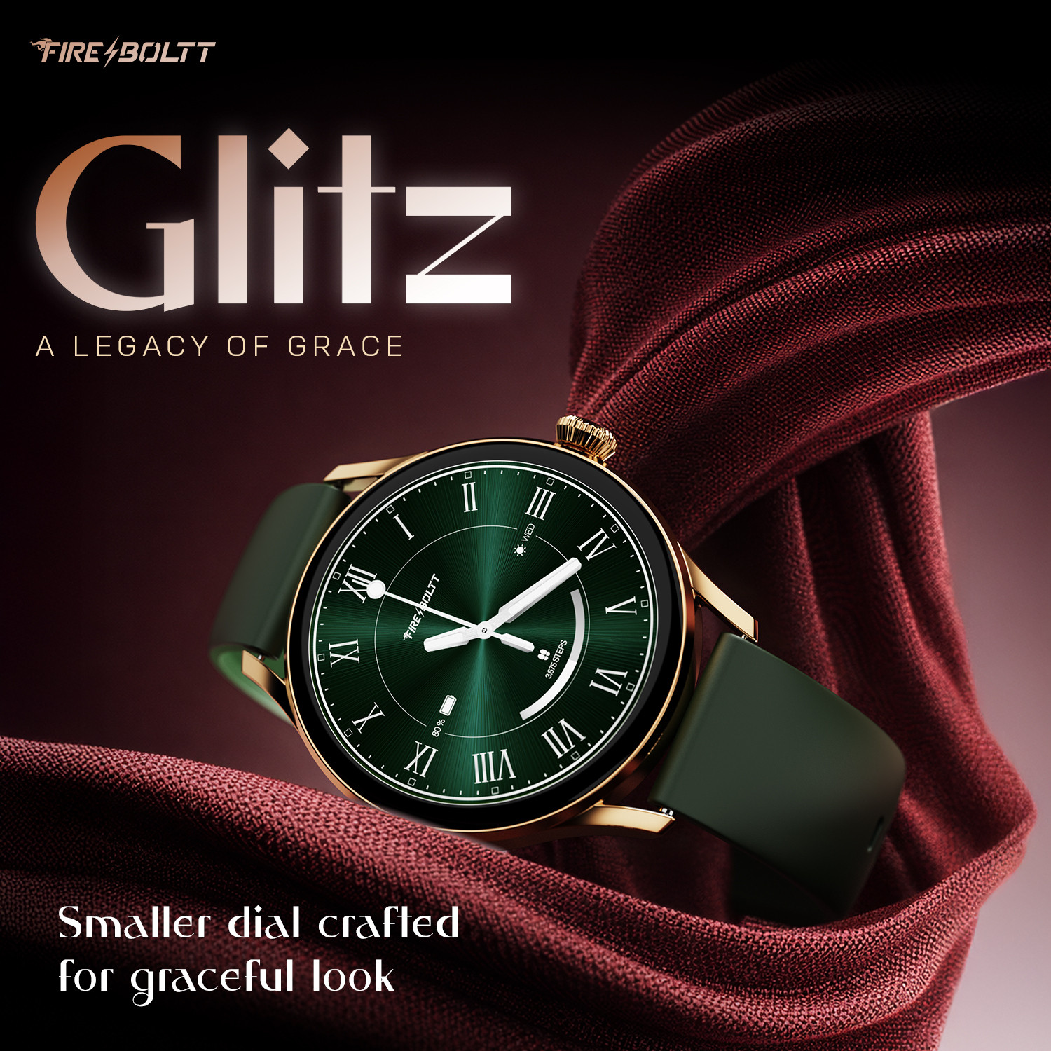 Image of Fire-Boltt Glitz 1.19 AMOLED Display, Rotating Crown, 1000 Nits, BT Call, Metal Body Women Smartwatch