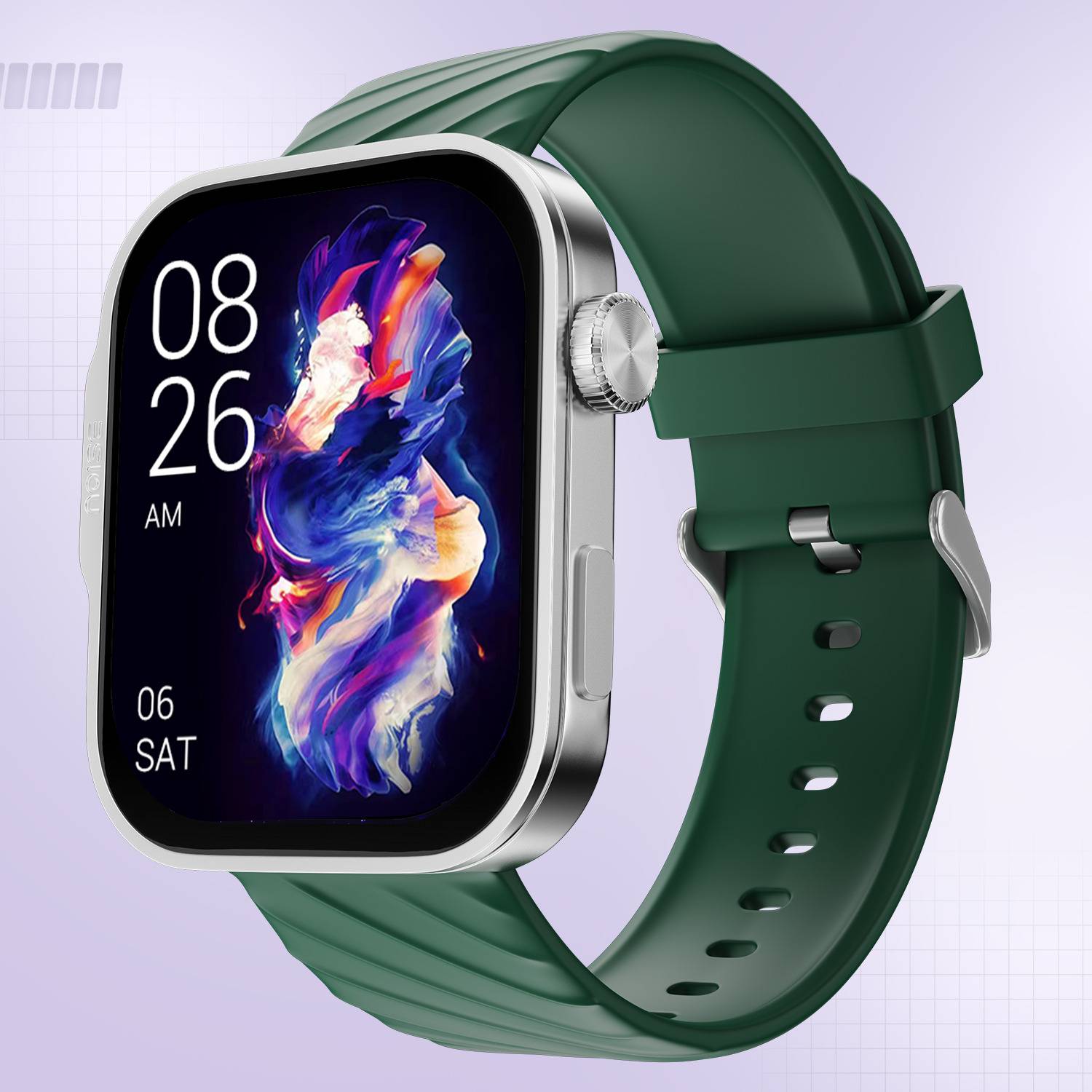 Noise Caliber 3 Plus 1.96" AMOLED Display, Functional Crown, Flat