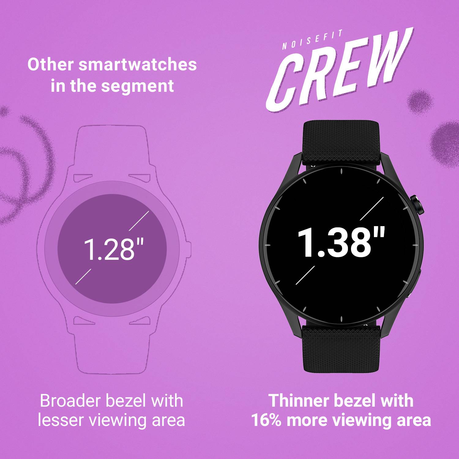 Noise Crew 1.38 Round Display Bluetooth Smartwatch - Image 3
