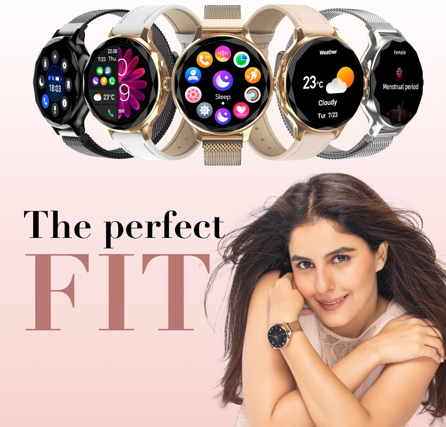 Image of Noise Diva Diamond-cut Dial, AMOLED Display, Glossy Metallic Finish Smartwatch