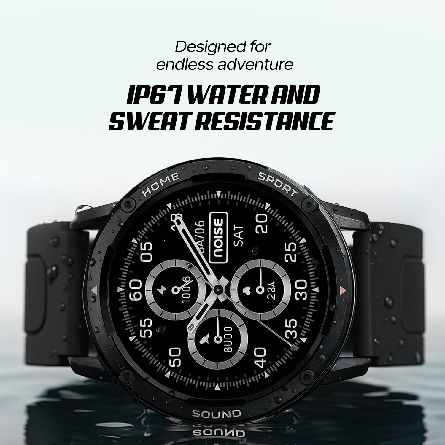 Image of Noise Force 2 Sporty Rugged, 1.39 inch TruView Display, BT Calling, IP67 Water Resistance Smartwatch
