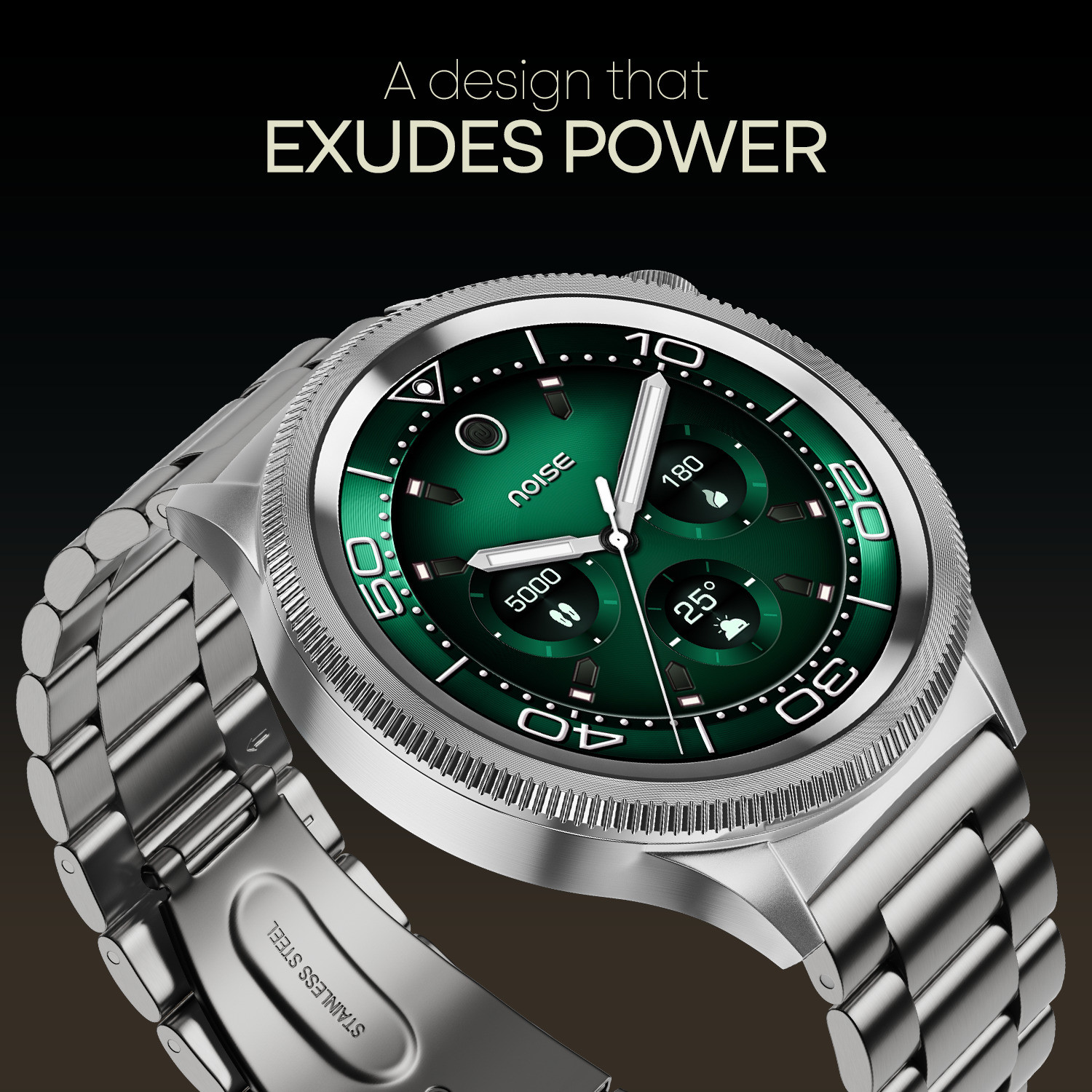 Image of Noise Halo 2 1.43 inch AMOLED, Rotating Axe-Cut Bezel, Stainless Steel Build, BT Calling Smartwatch