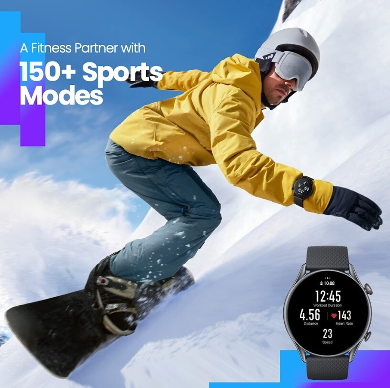 Image of AMAZFIT GTR 3 Pro, 1.45 AMOLED Display with BT Calling, GPS,12 Day Battery Smartwatch