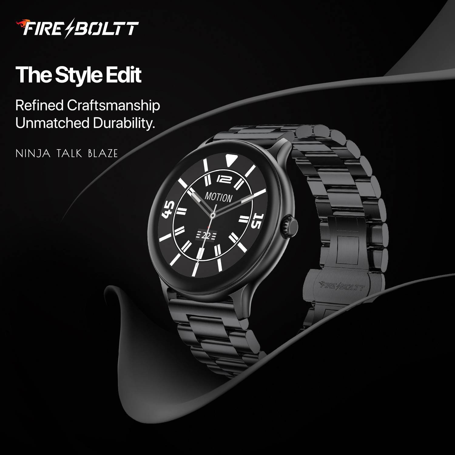 Fire-Boltt Ninja Talk 35.3mm Round Bluetooth Calling Smartwatch - Image 2