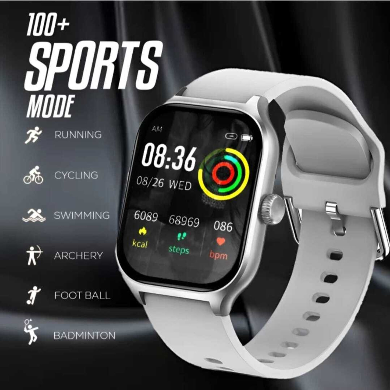 Image of Vedaantron H9 Bluetooth Calling Smart Watch with Wireless Charging & HD Display Digital Watch - For Men & Women