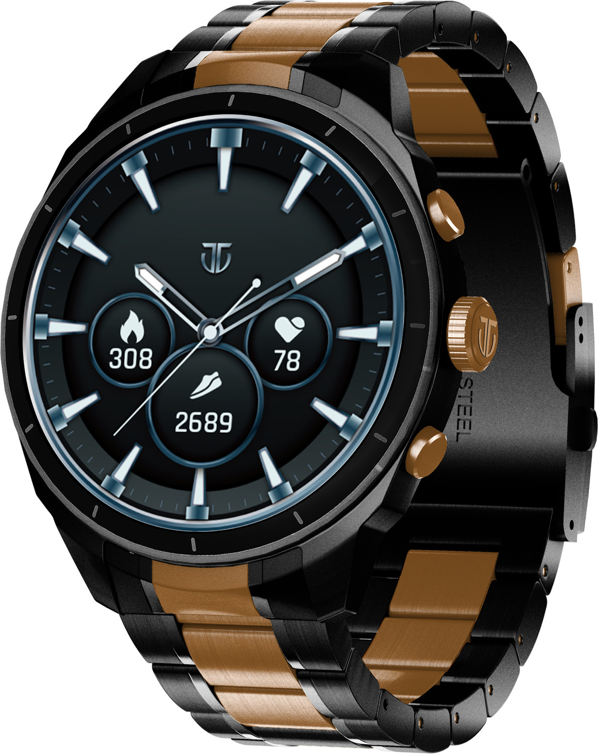 Image of Titan Heritage 1.43'' AMOLED|60Hz|Stainless Steel|BT Calling|Working Crown|3D UI|Mens Smartwatch