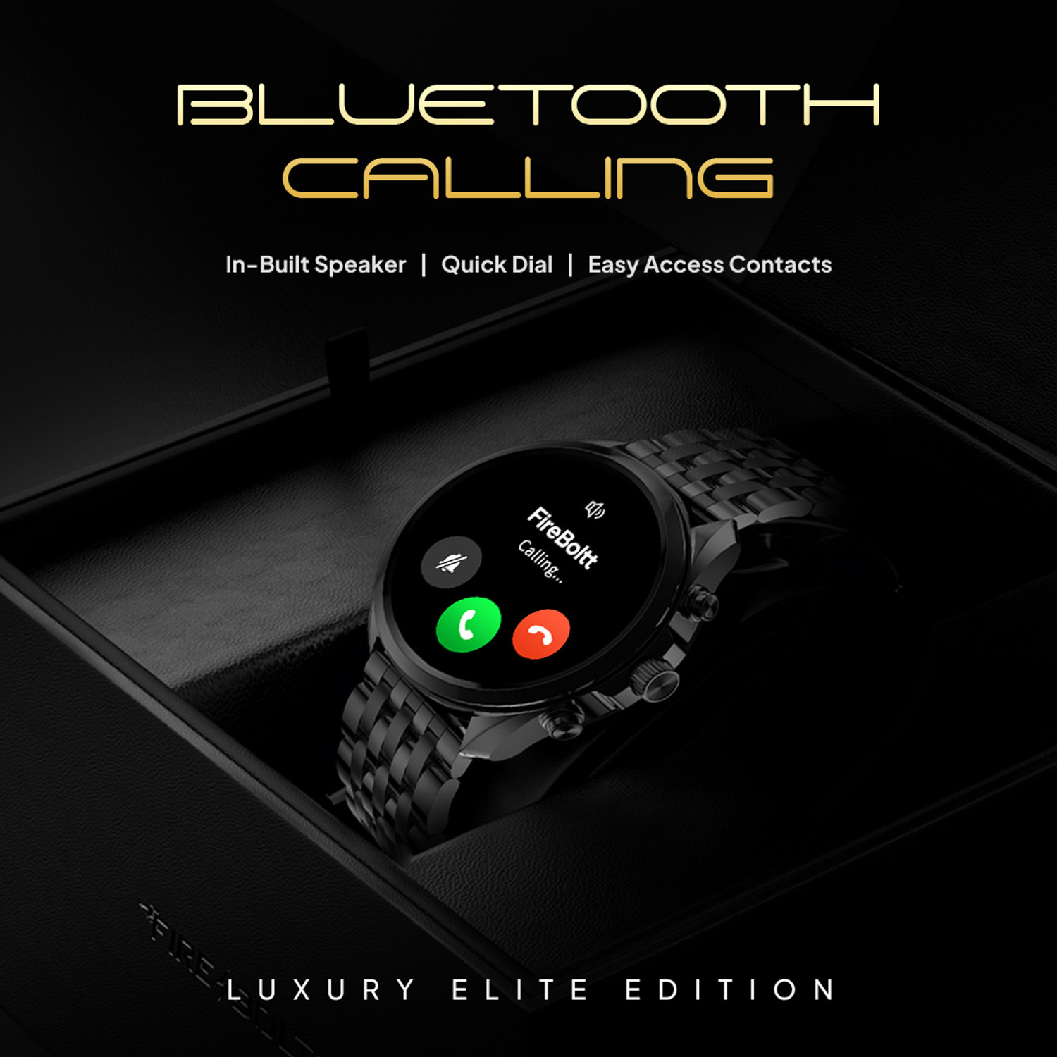 Image of fire boltt Diamond Luxury Stainless Steel, 36.3mm (1.43) AMOLED Display & BT calling Smartwatch