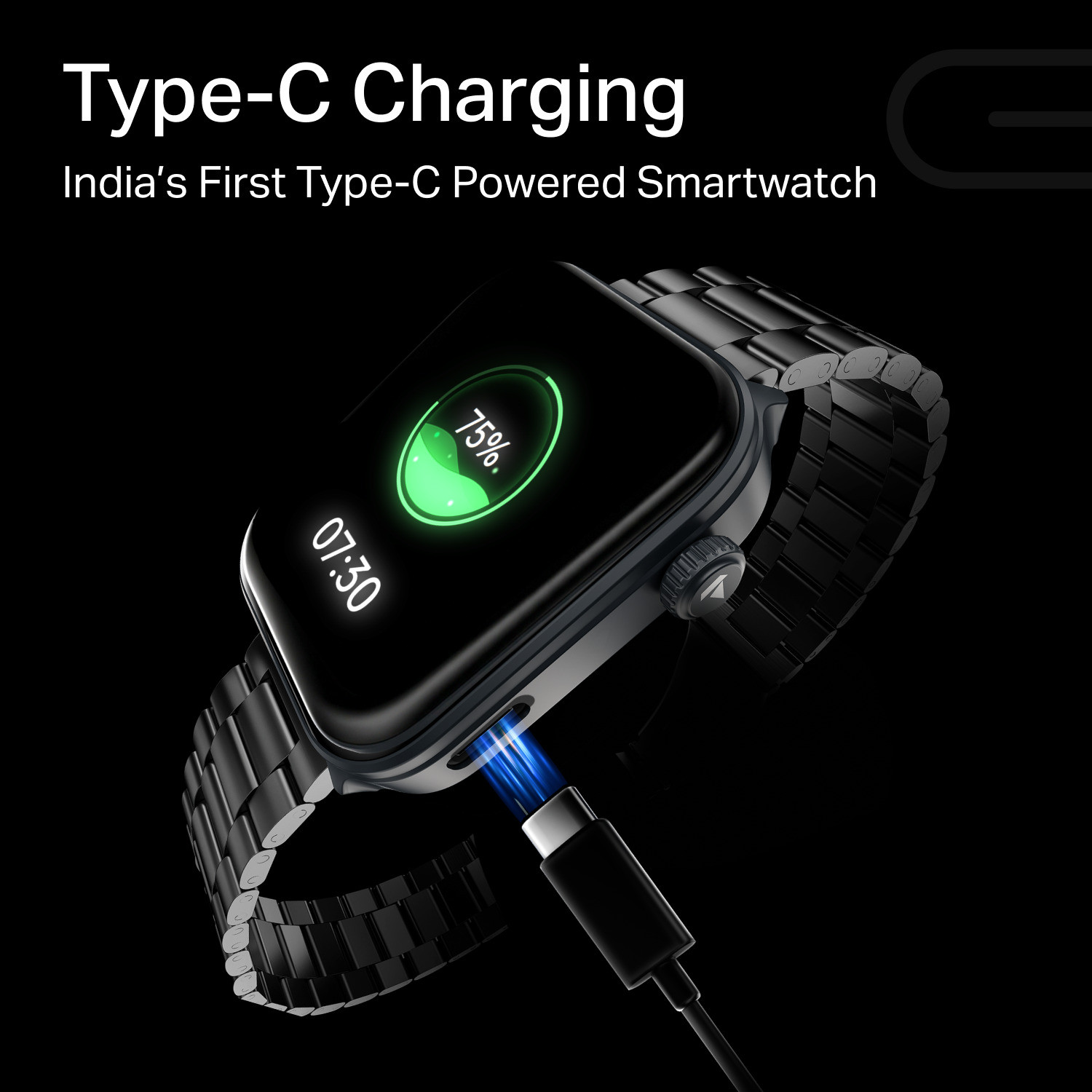 Image of boAt Storm Call 4 Smartwatch, Type-C Charge, HD Display,Functional Crown, BT Calling Smartwatch