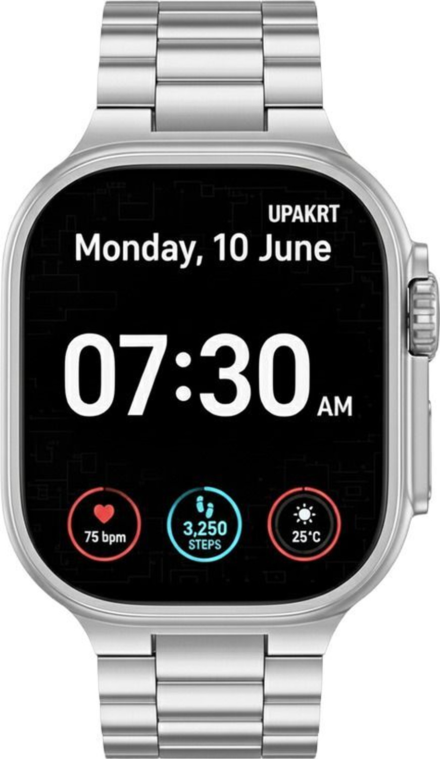 Image of Upakrt Bluetooth Calling Stainless Steel Silver Smartwatch for men & women Smartwatch Smartwatch