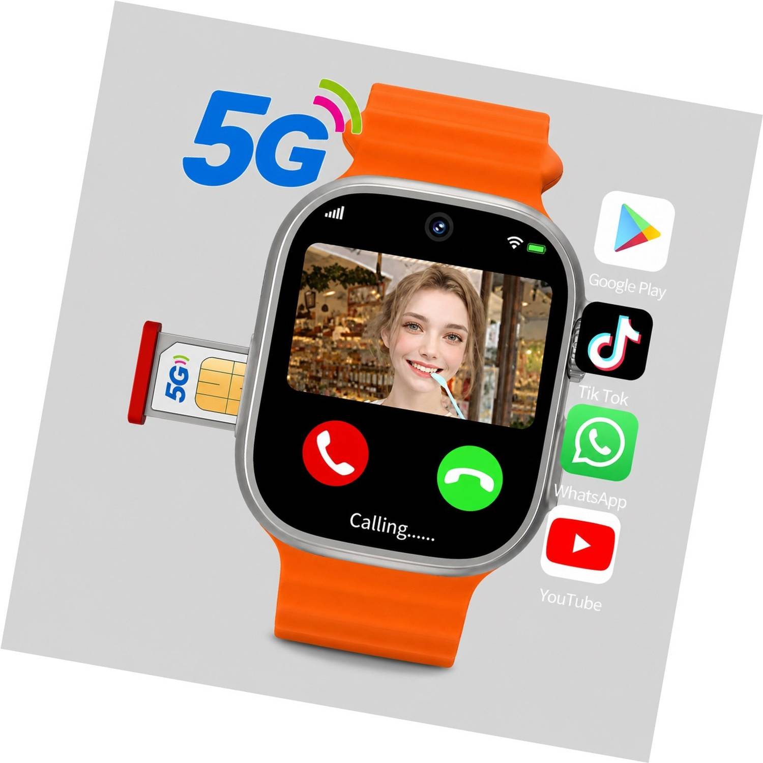 FOAMTECH Video Call/UPI/5G SIM/Wi-Fi/Fitness/Android OS/Play Store - Unlimited Apps/GPS Smartwatch - Image 1