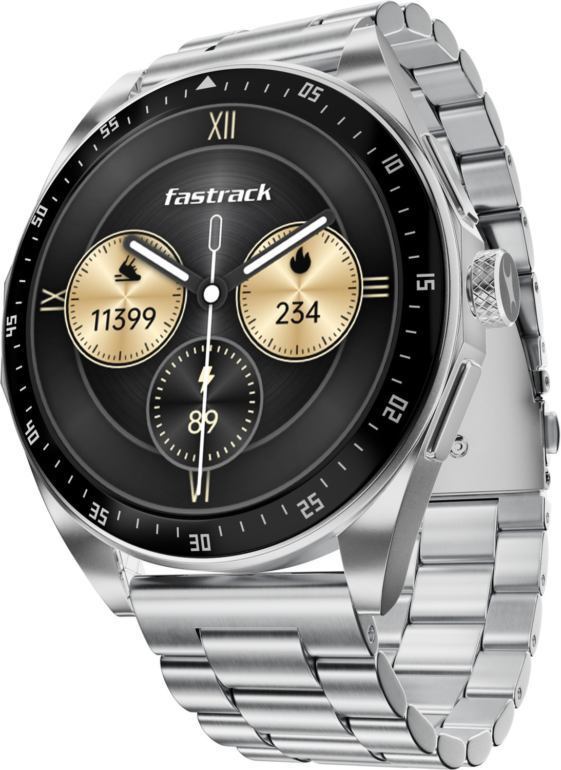 Image of Fastrack Radiant FX1,36.3mm AMOLED Display,AOD,Working Crown,BT Calling,SOS Smartwatch