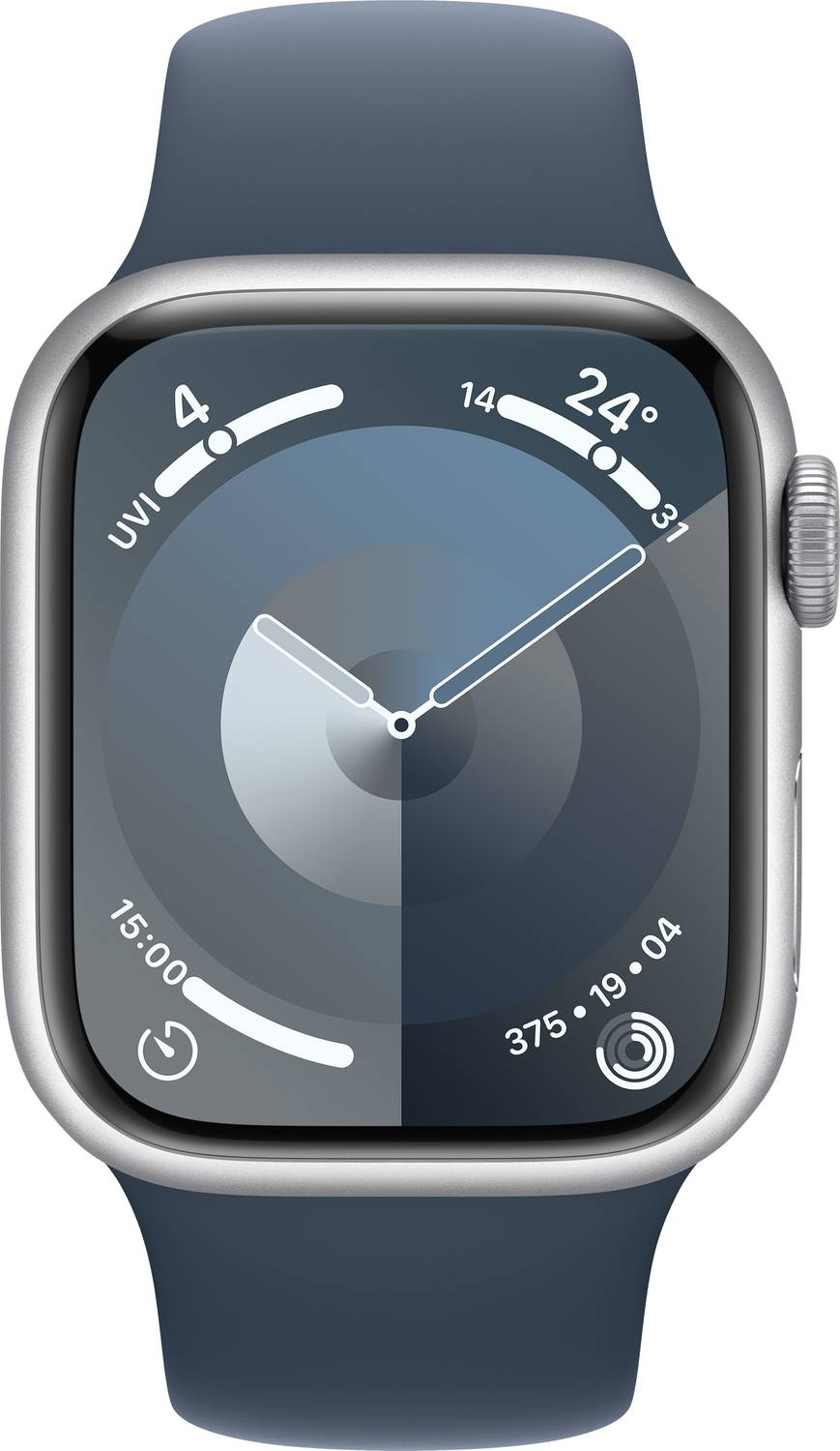 Apple Watch Series 9 41mm Silver Aluminium Case with Storm Blue S