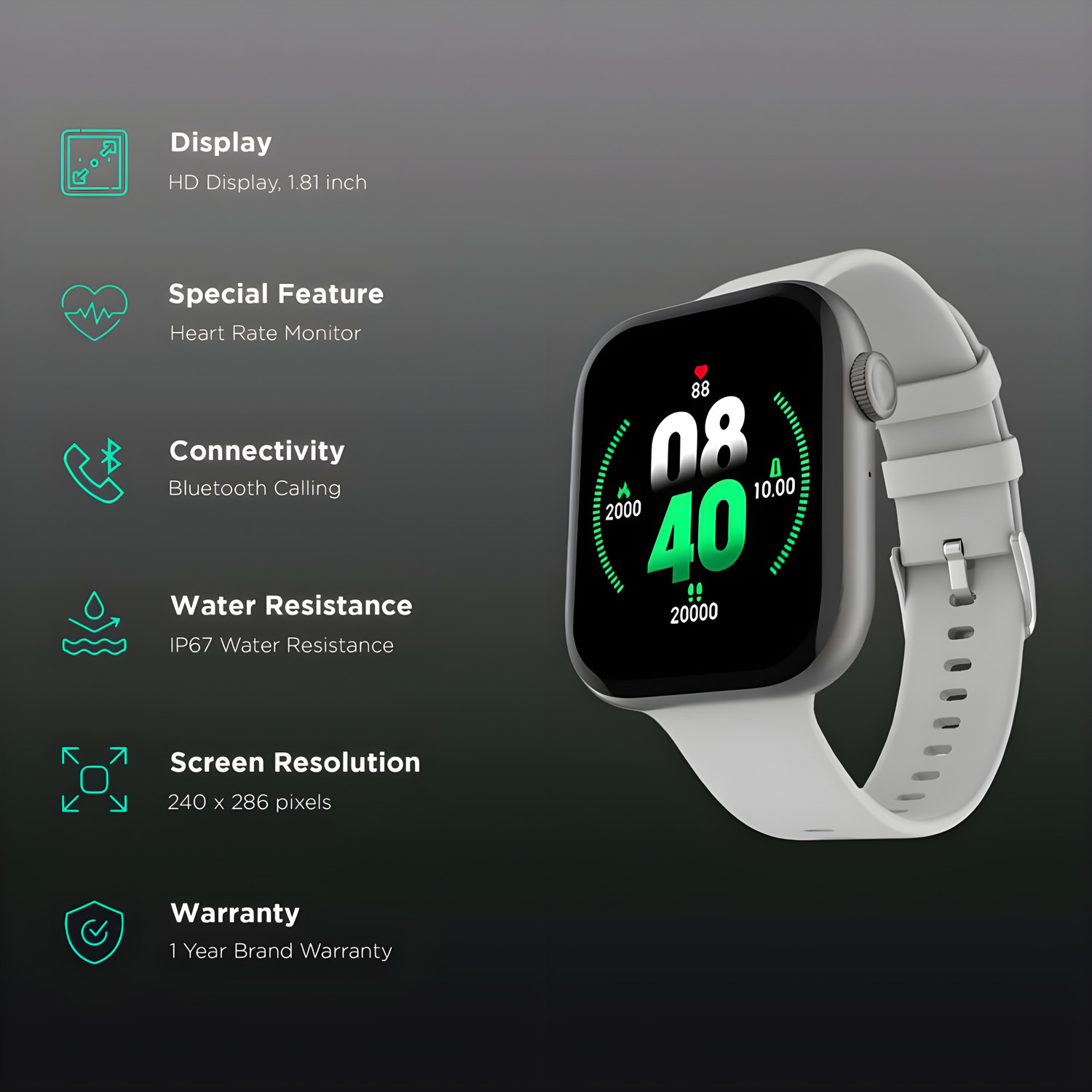 Image of fire boltt Fighter 1.81'' Bluetooth Calling Smartwatch 118 sports modes, AI Voice Assistant Smartwatch