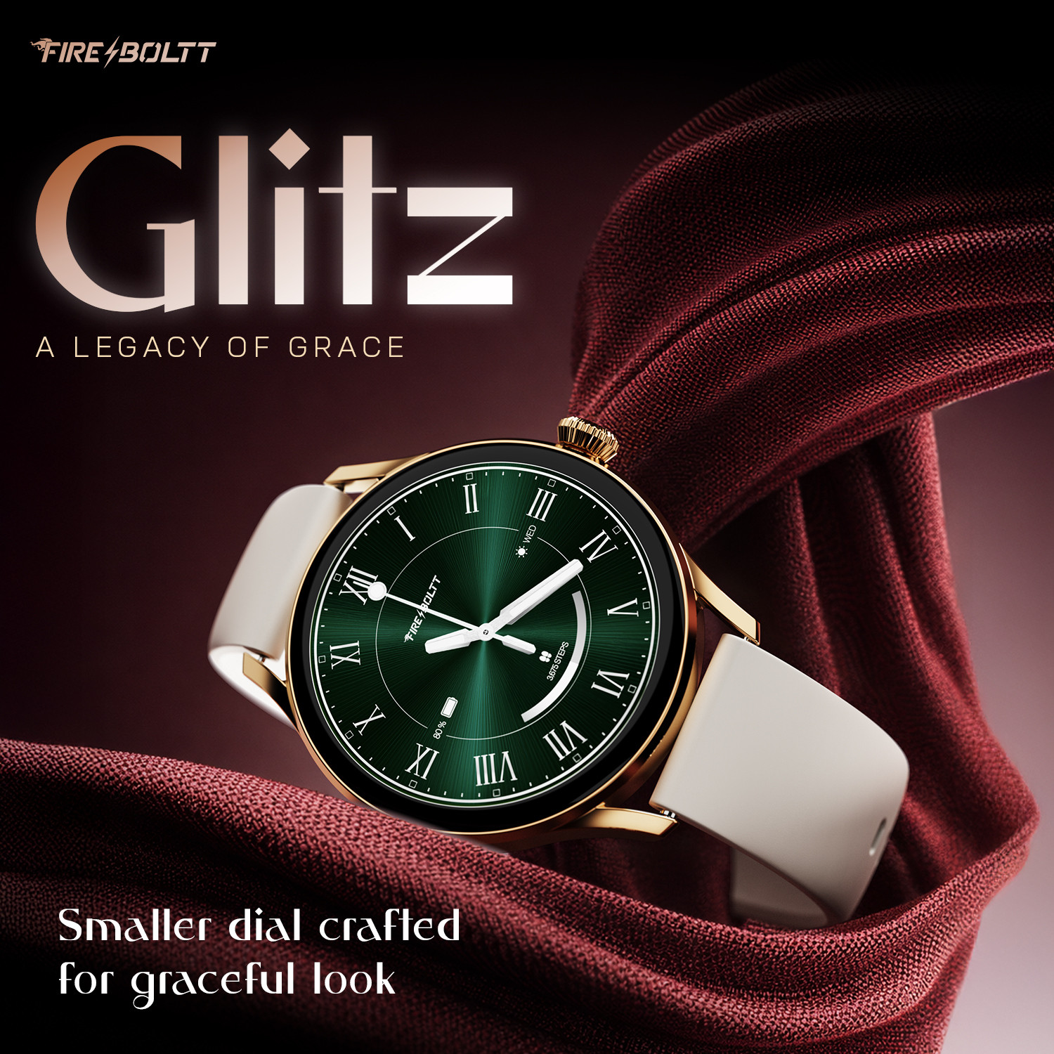 Image of Fire-Boltt Glitz 1.19 AMOLED Display, Rotating Crown, 1000 Nits, BT Call, Metal Body Women Smartwatch