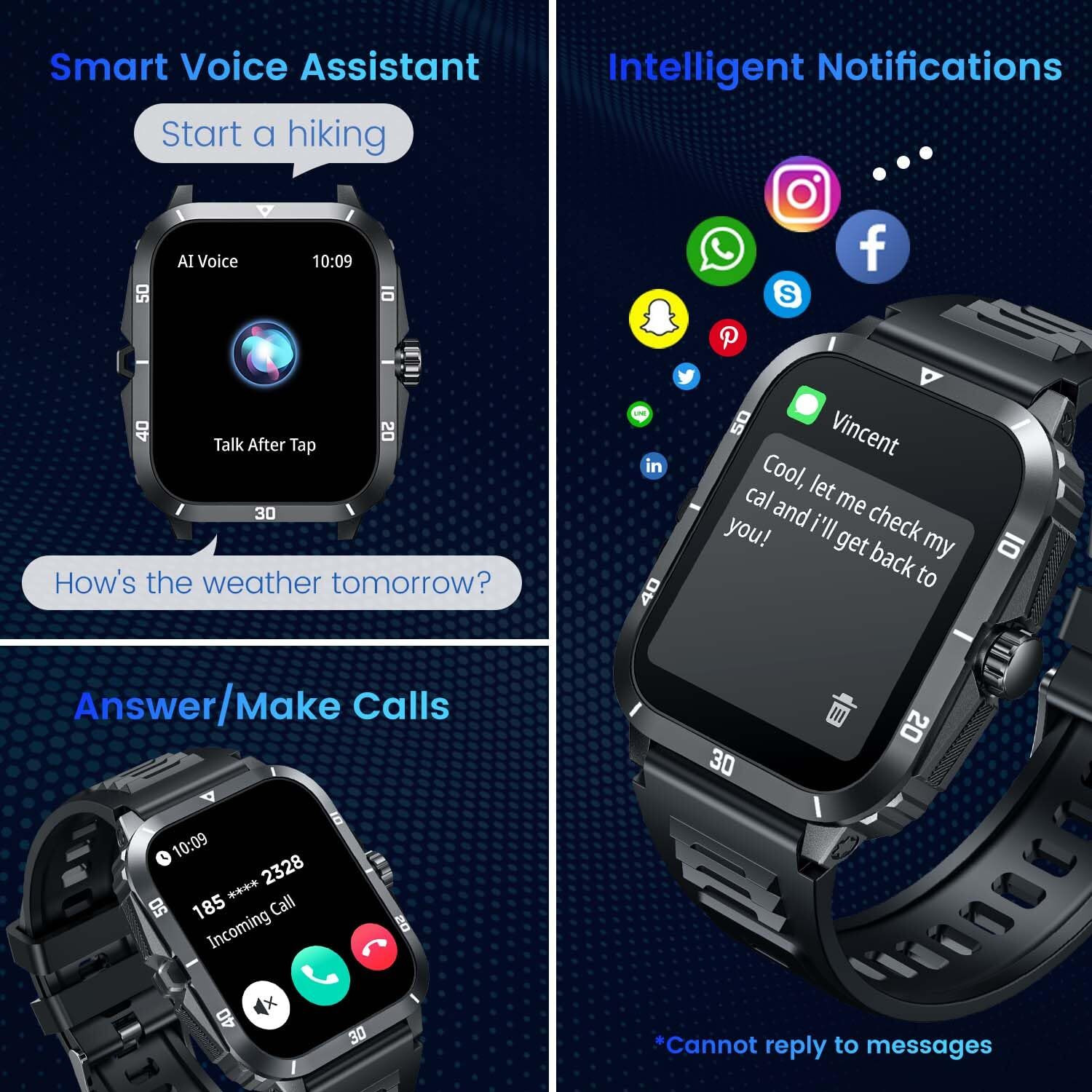 Image of FITRIC Bluetooth Calling Smart Watch 2.0 HD Display Fitness SpO2 Heart Rate Smartwatch