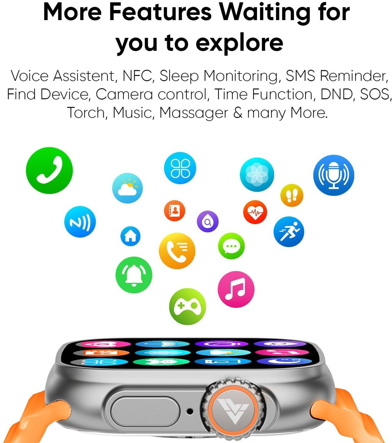 Image of Vaku Luxos Advanced Bluetooth Calling Watch with 1.99 inch HD Display, ECG & Fitness Tracker Smartwatch