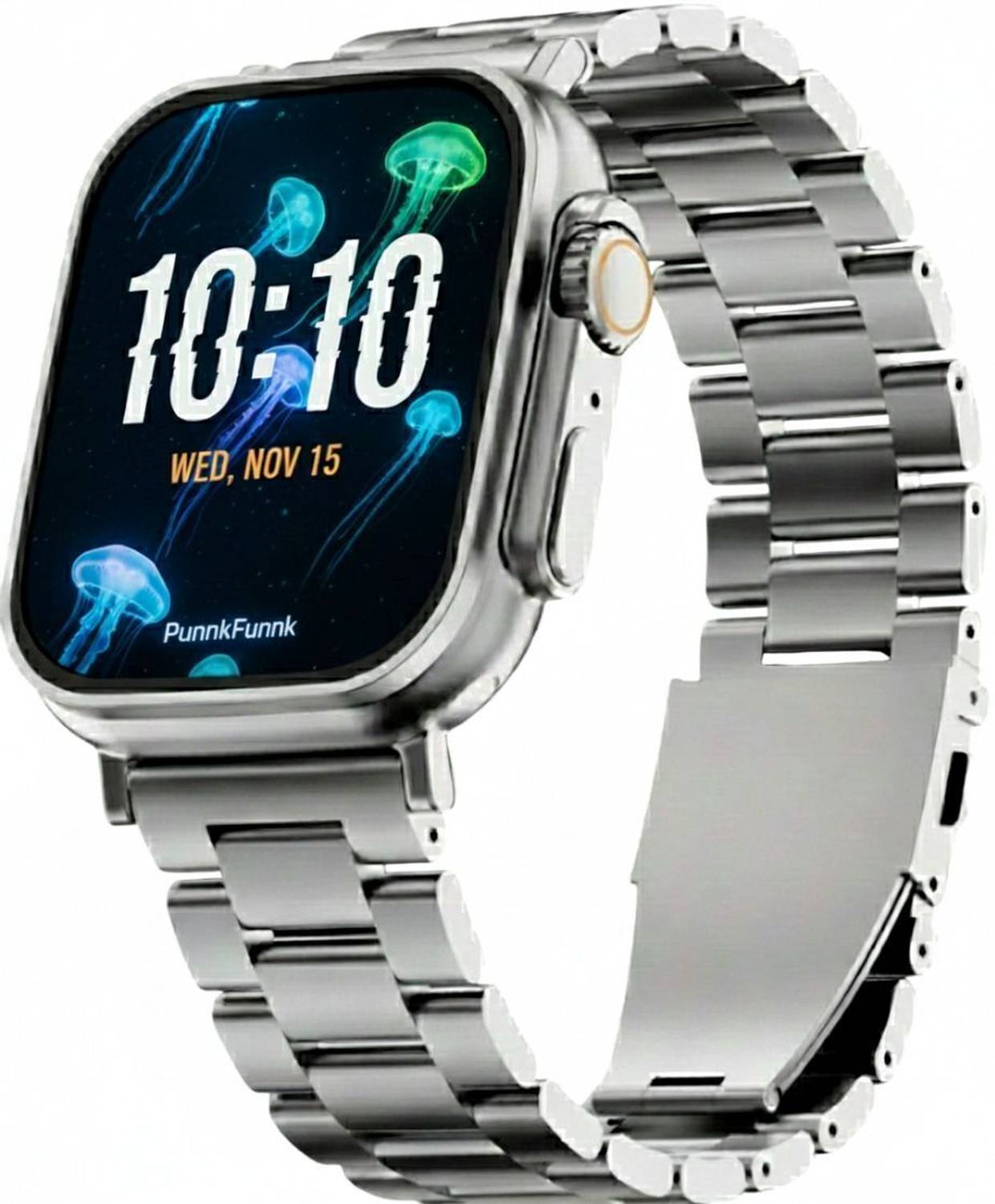 PunnkFunnk T800 Silver Ultra Sma0rtwatch Stainless Steel, BT Call