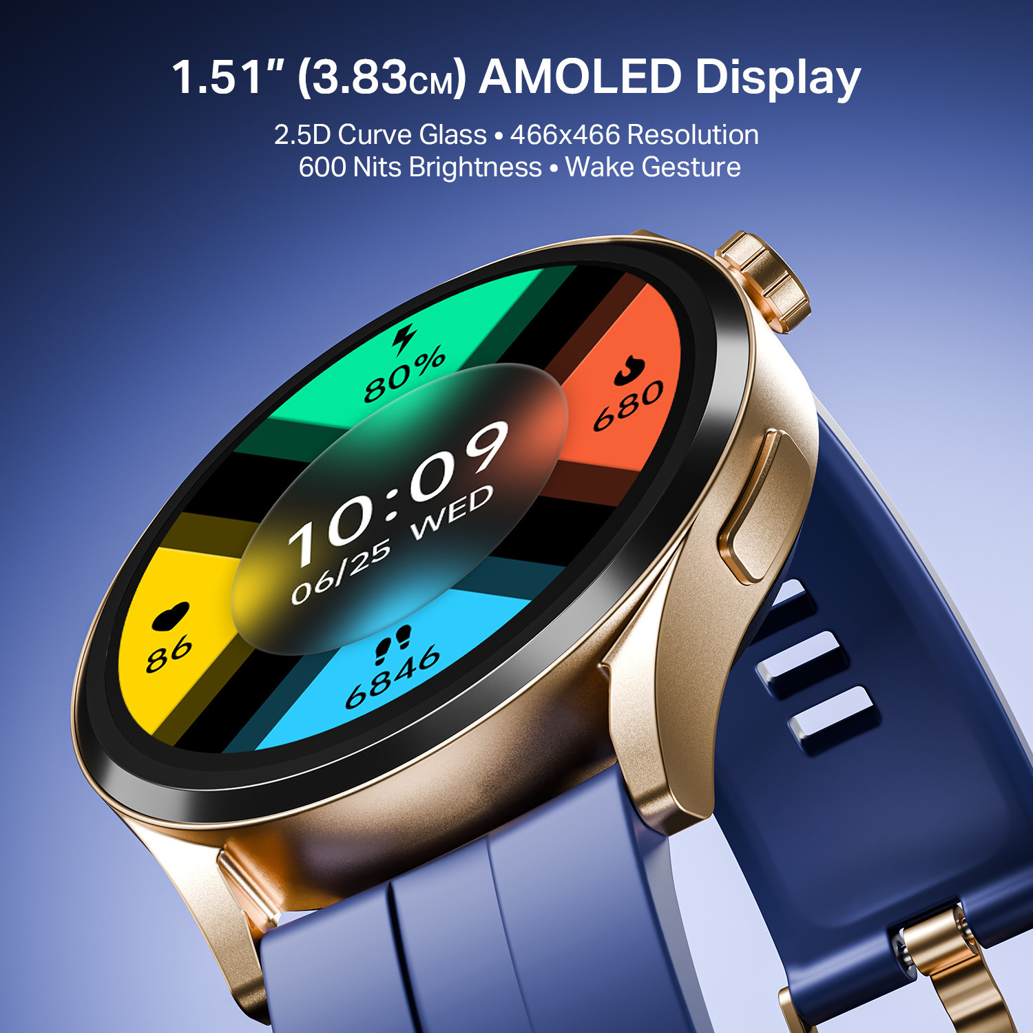 Image of boAt Chrome Horizon, 1.51 inch(3.83cm) Metal body, AMOLED Display, Video Watch Faces Smartwatch