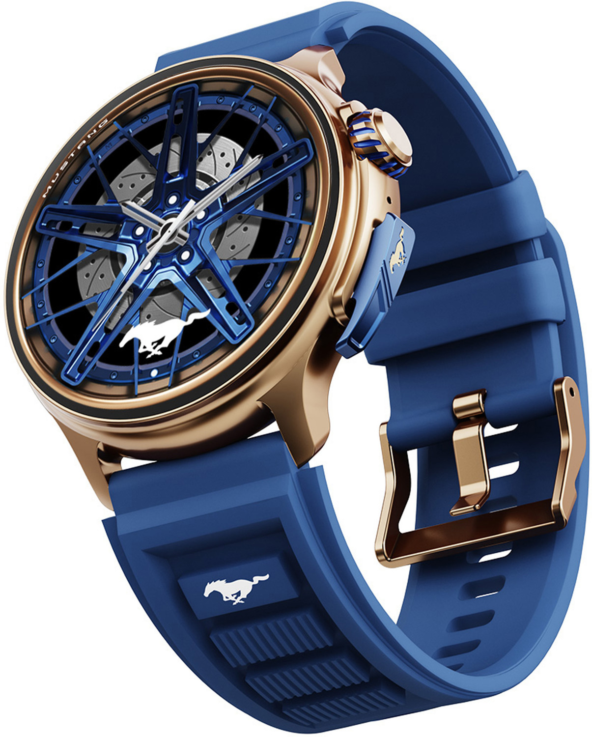 Image of GOBOULT Mustang Racer 1.43 inch AMOLED Display with Premium Metallic Crown, AI Coach Smartwatch