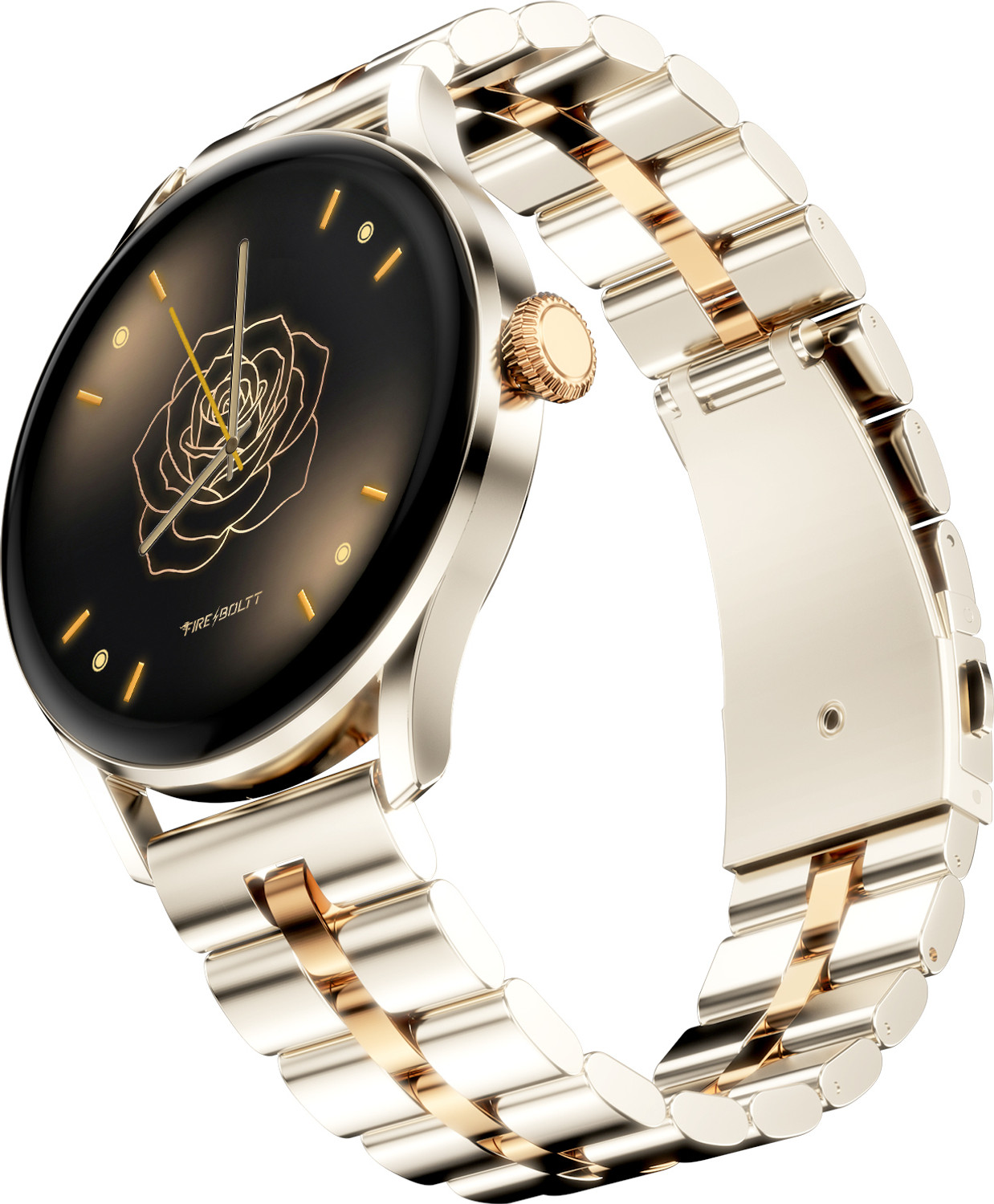 Image of Fire-Boltt Glitz 1.19 AMOLED Display, Rotating Crown, 1000 Nits, BT Call, Metal Body Women Smartwatch