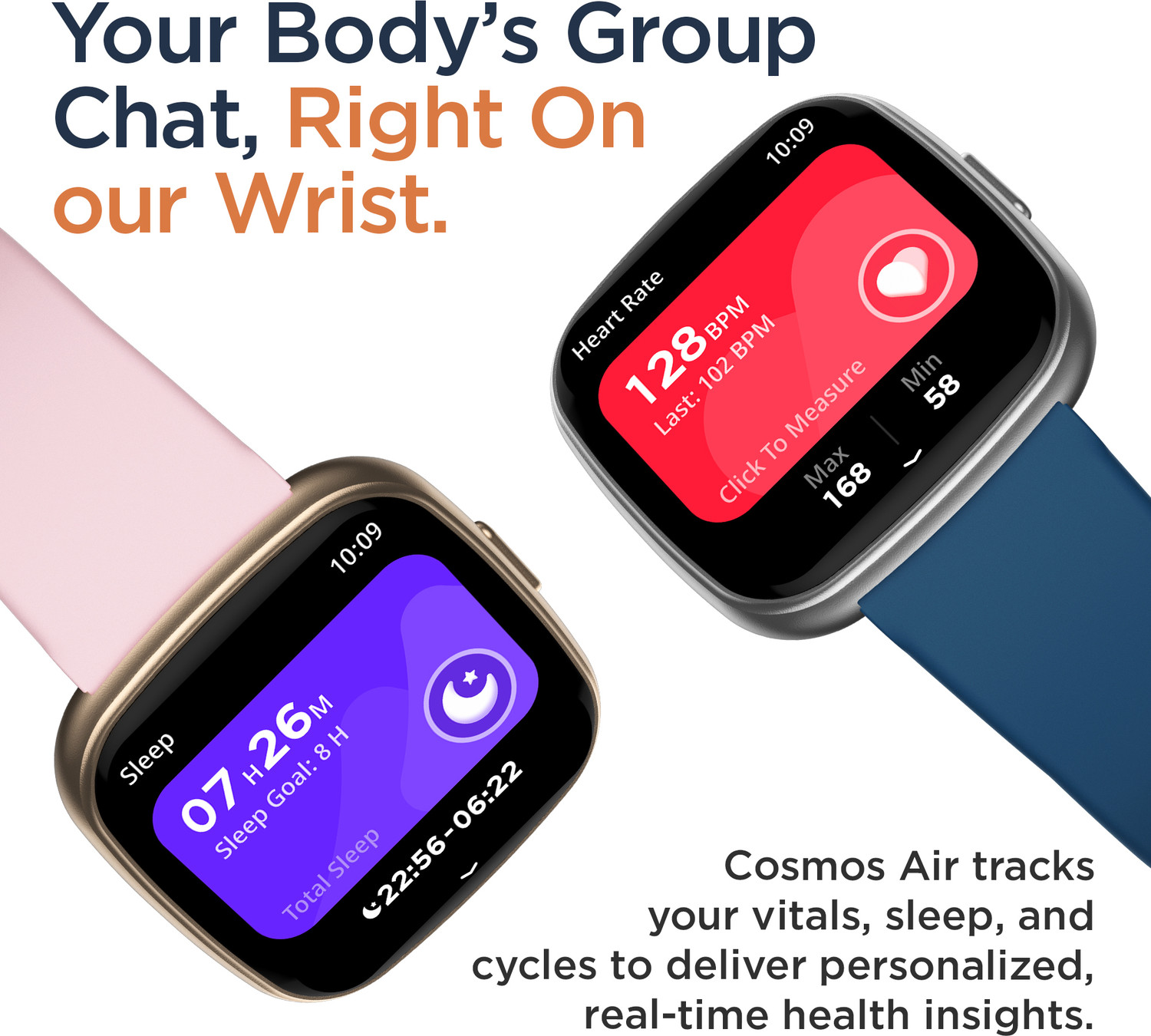 Image of Pebble Cosmos Air Ultra Slim Dial, Premium Design, HD Display, BT Calling, Health Suite Smartwatch