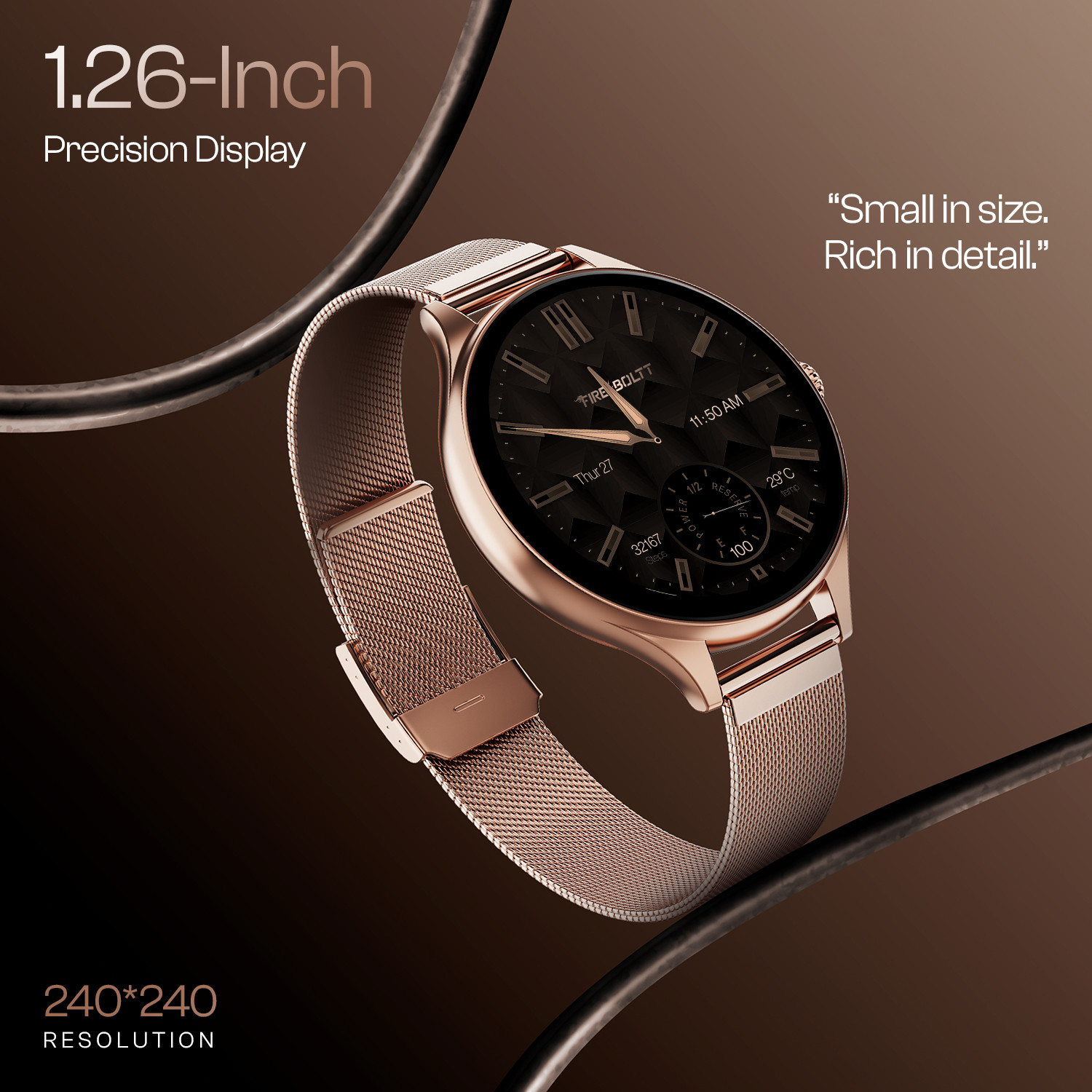 Image of Fire-Boltt Hurricane Air 1.26 Round Display Rotating Crown Metal Body Wireless Charging Smartwatch