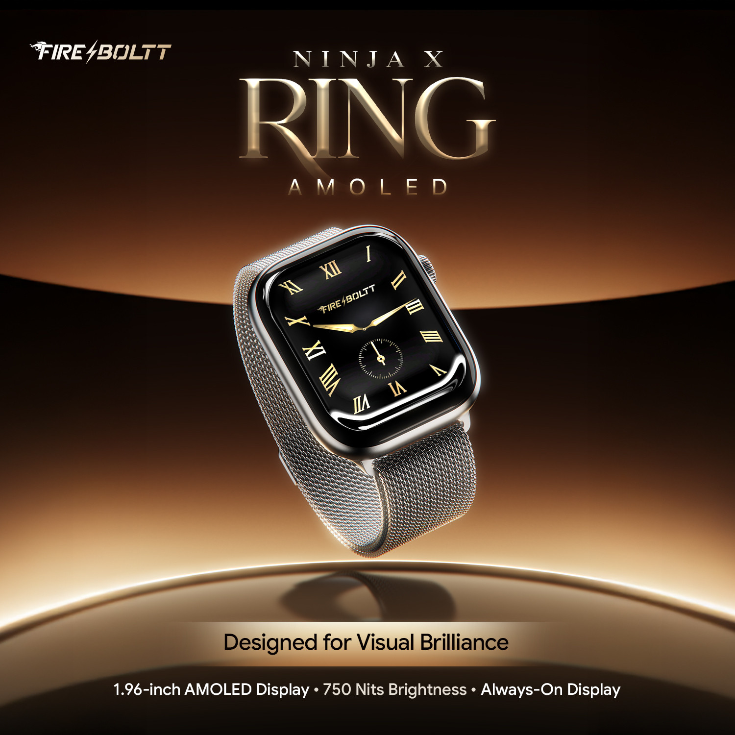 Image of Fire-Boltt Ninja Ring 1.96 inch AMOLED Smartwatch