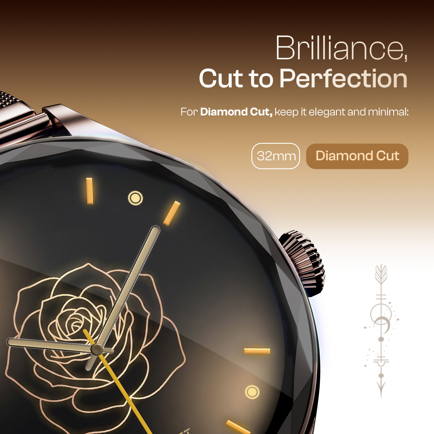 Image of Fire-Boltt Hurricane Aura 1.26HD Display Diamond Cut Rotating Crown Wireless Charging Women Smartwatch