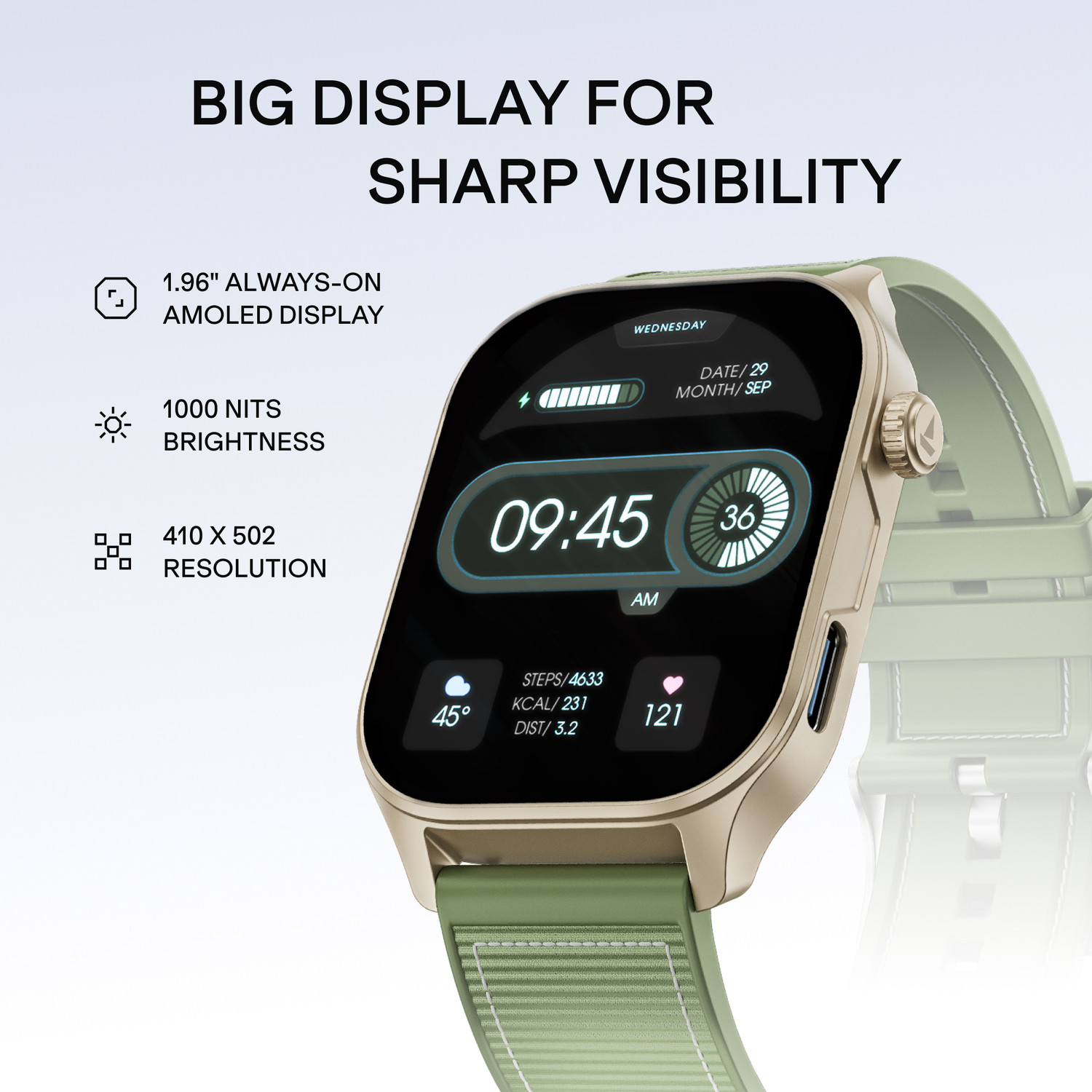 Image of boAt Ultima Vogue 2, Type-C , 1.96 inch AMOLED Display, 1000 nits, Metal body. Smartwatch