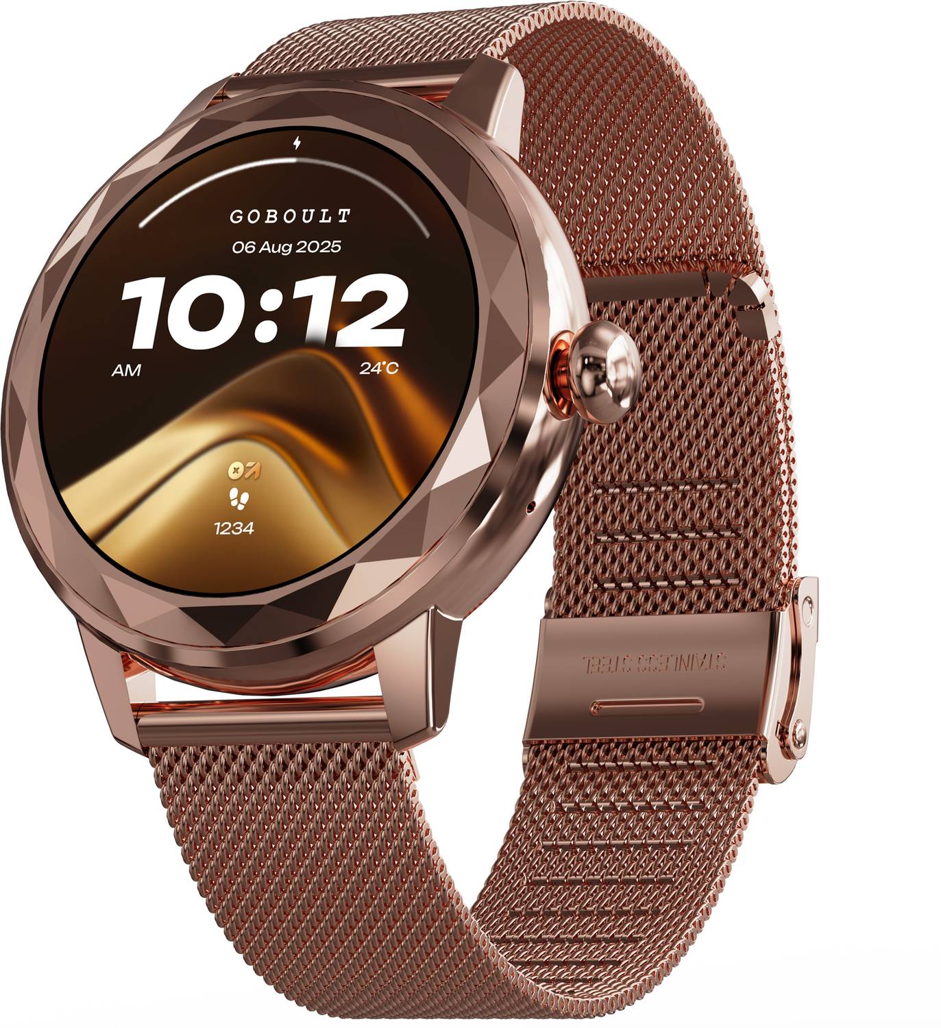 GOBOULT Alora 1.19" AMOLED,Diamond-cut dial, 800 Nits Brightness,