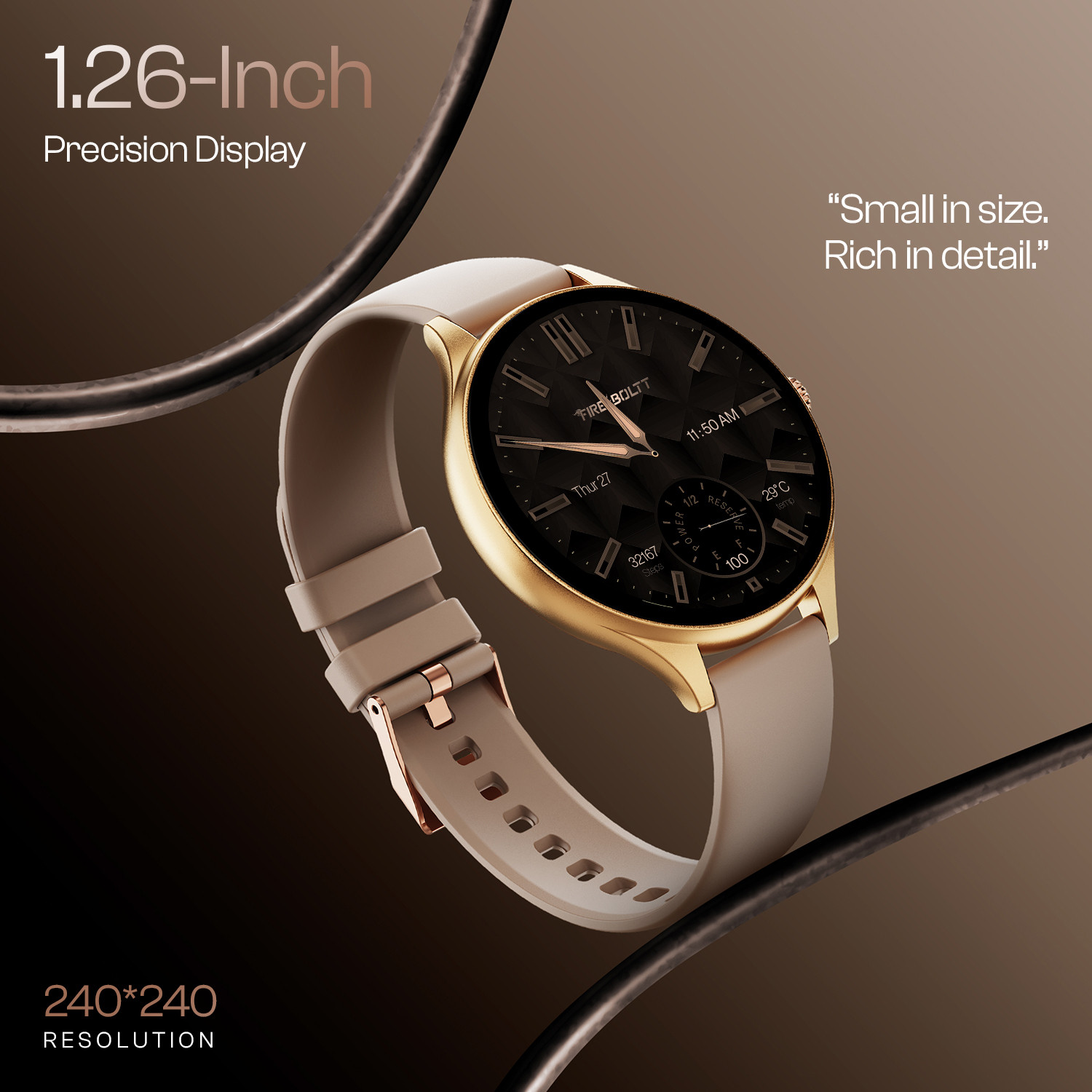Image of Fire-Boltt Hurricane Air 1.26 Round Display Rotating Crown Metal Body Wireless Charging Smartwatch