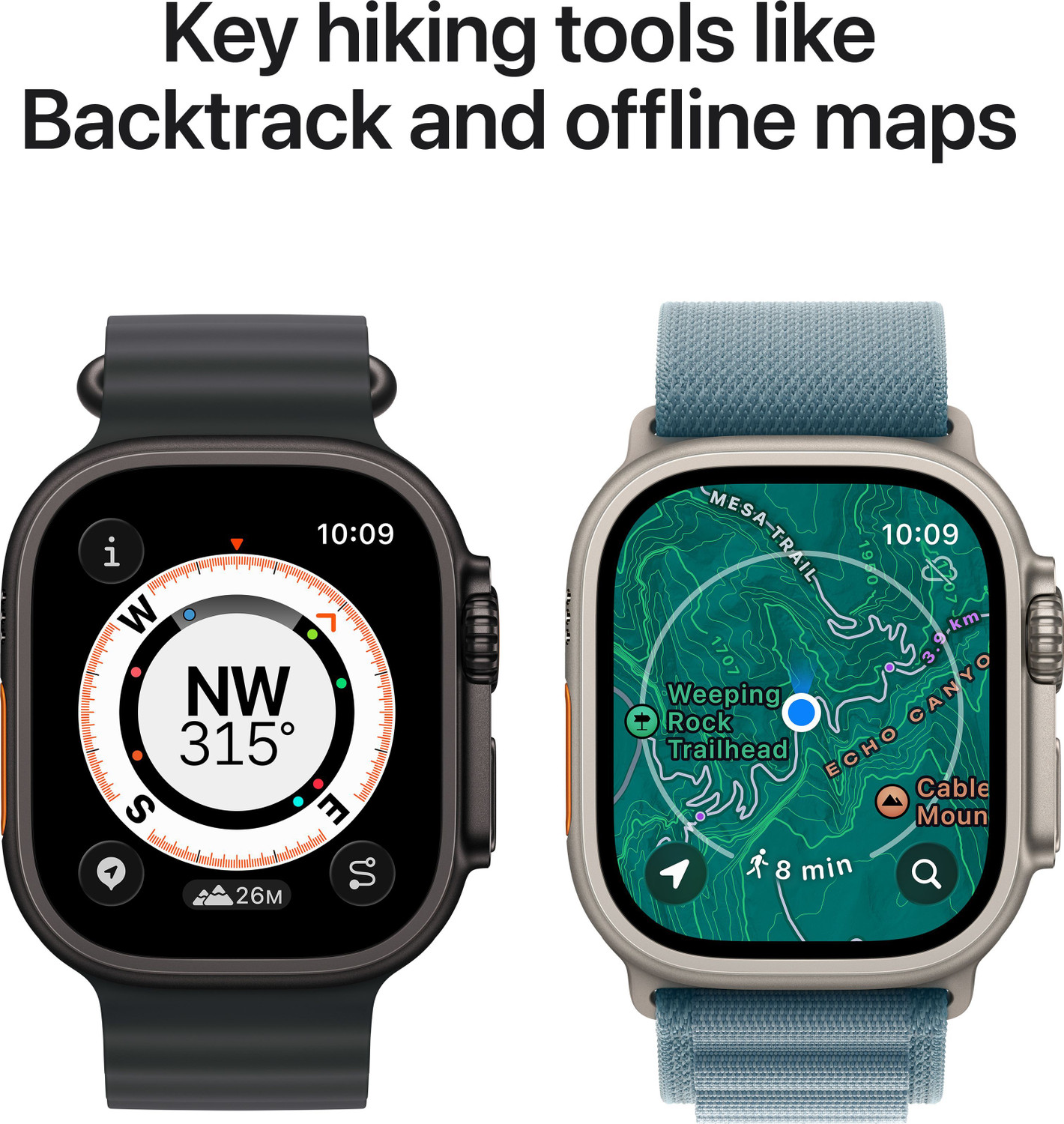 Image of Apple Watch Ultra 3 GPS + Cellular 49mm Titanium Case Light Blue Alpine Loop - Medium