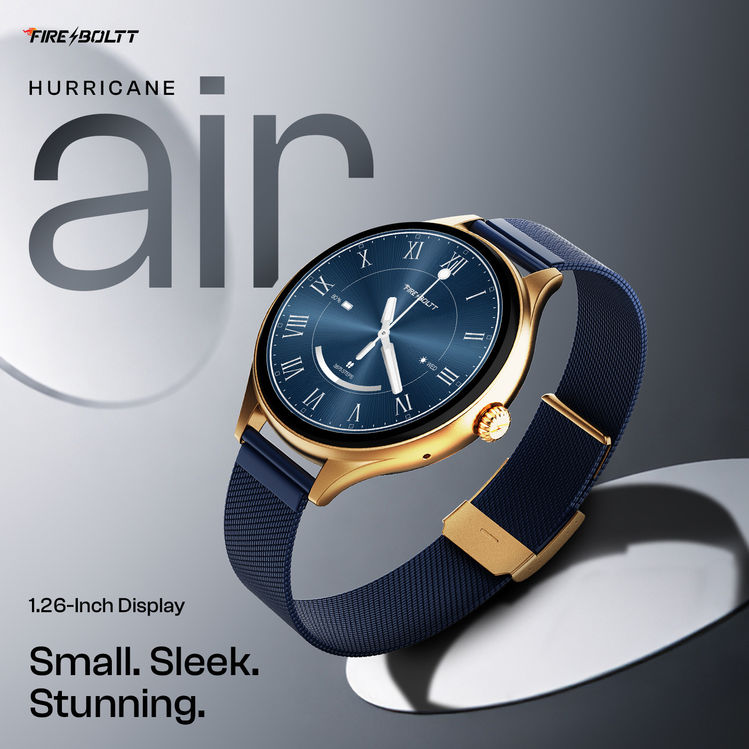 Image of Fire-Boltt Hurricane Air 1.26 Round Display Rotating Crown Metal Body Wireless Charging Smartwatch