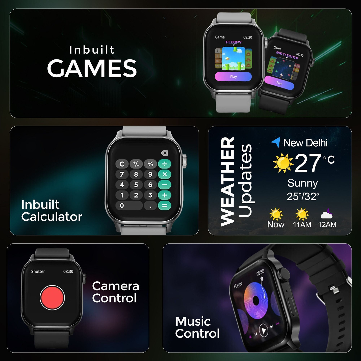 Image of PunnkFunnk Edge-Lite | 1.99 inch Amoled Display | BT Calling | AI Voice | Music | Fitness Smartwatch