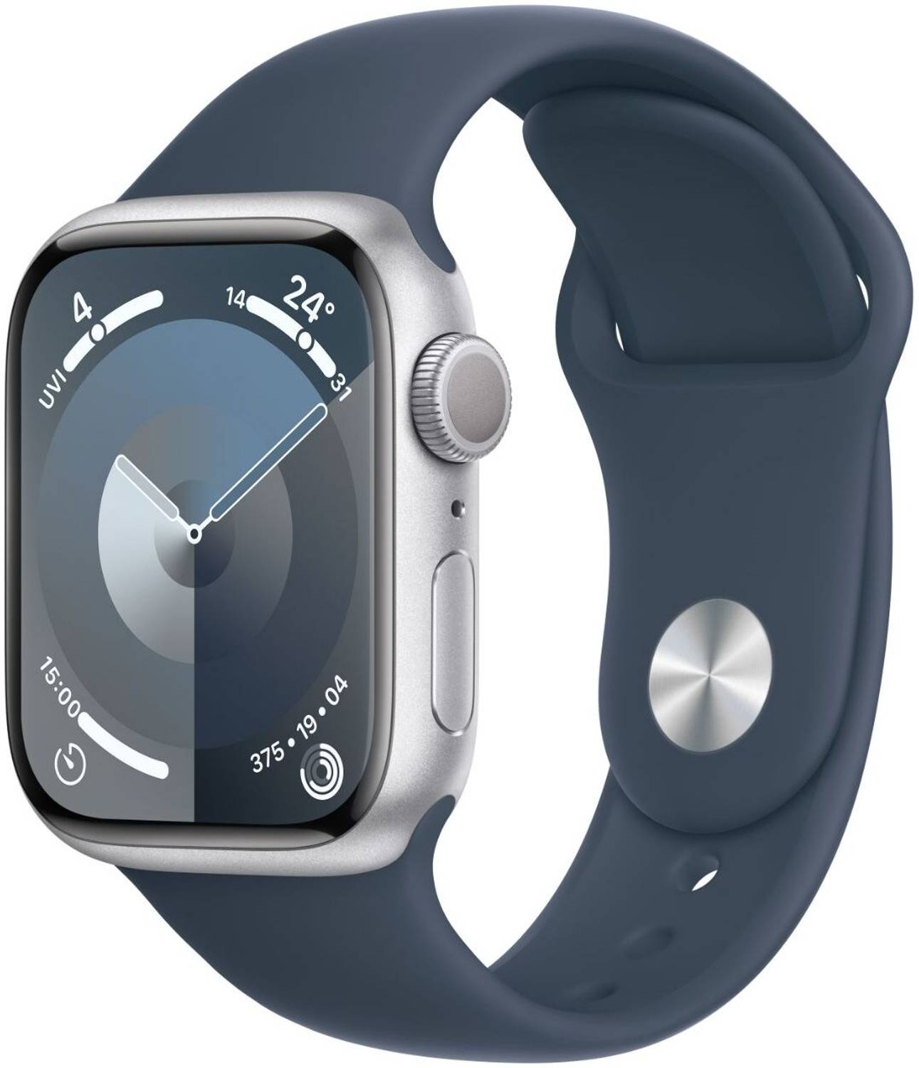 Apple Watch Series 9 GPS 41mm Silver Aluminium Case with Storm Bl
