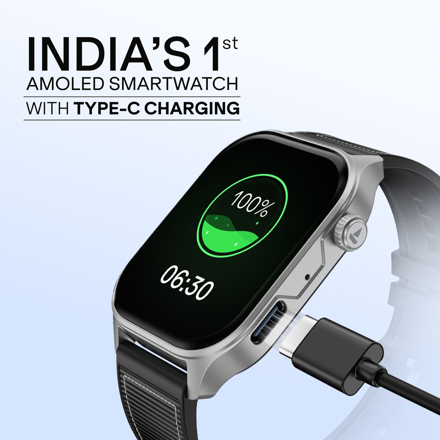 Image of boAt Ultima Vogue 2, Type-C , 1.96 inch AMOLED Display, 1000 nits, Metal body. Smartwatch