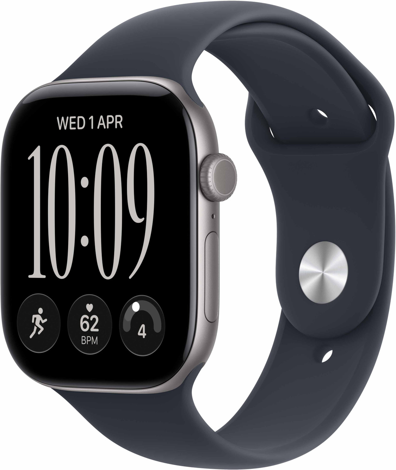 Image of Apple Watch Series 12 GPS 46mm Space Grey Aluminium Case with Navy Blue Sport Band-M /L