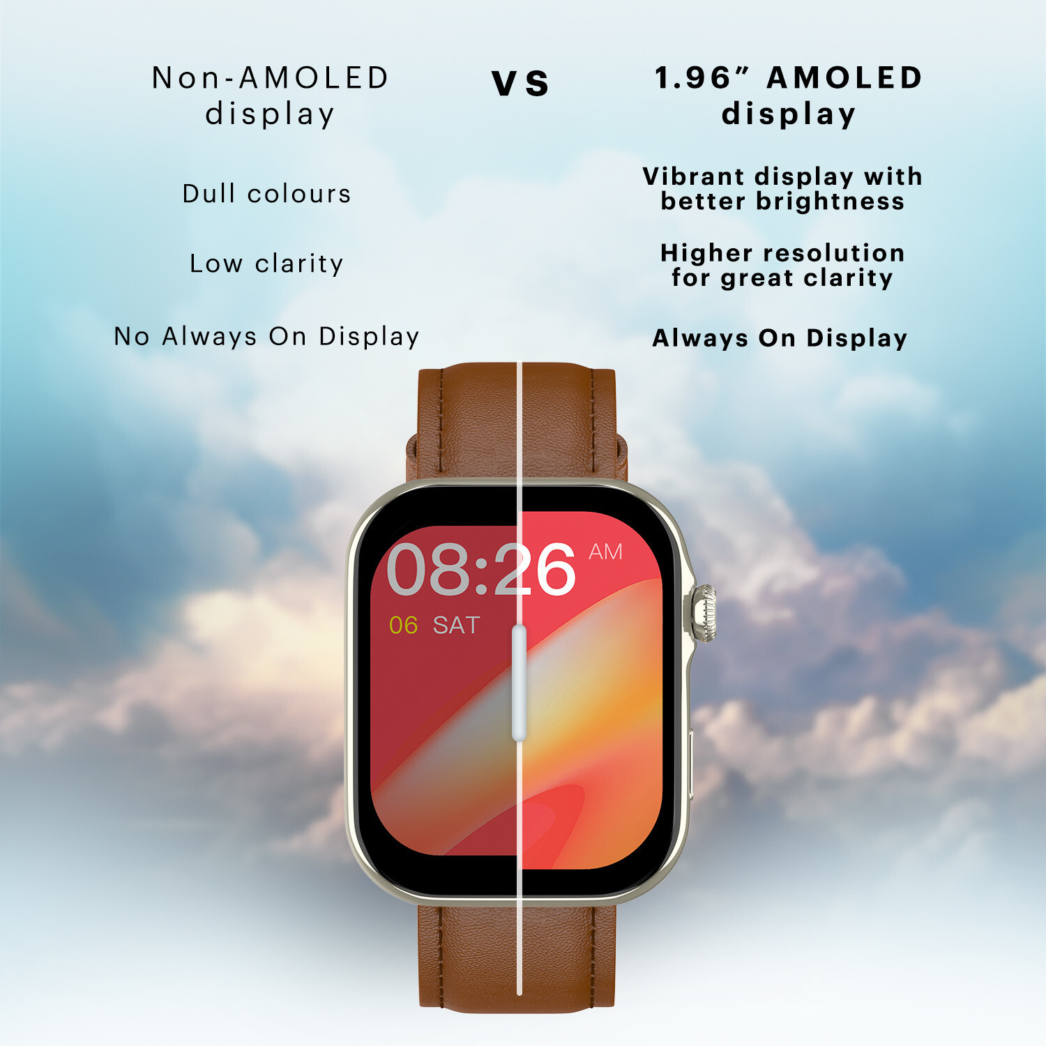 Image of Noise Vision 3 with 1.96 inch AMOLED display with Thin Bezel, Metallic Build Smartwatch