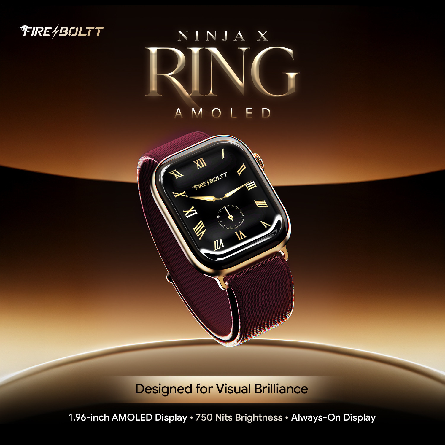 Image of Fire-Boltt Ninja Ring 1.96 inch AMOLED Smartwatch