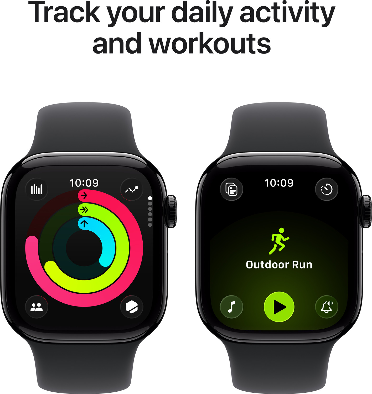 Image of Apple Watch Series 11 GPS 46mm Jet Black Aluminium Case Black Sport Band - M /L