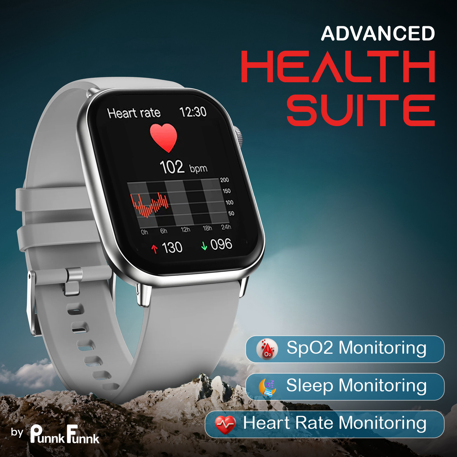 Image of PunnkFunnk Edge-Lite | 1.99 inch Amoled Display | BT Calling | AI Voice | Music | Fitness Smartwatch