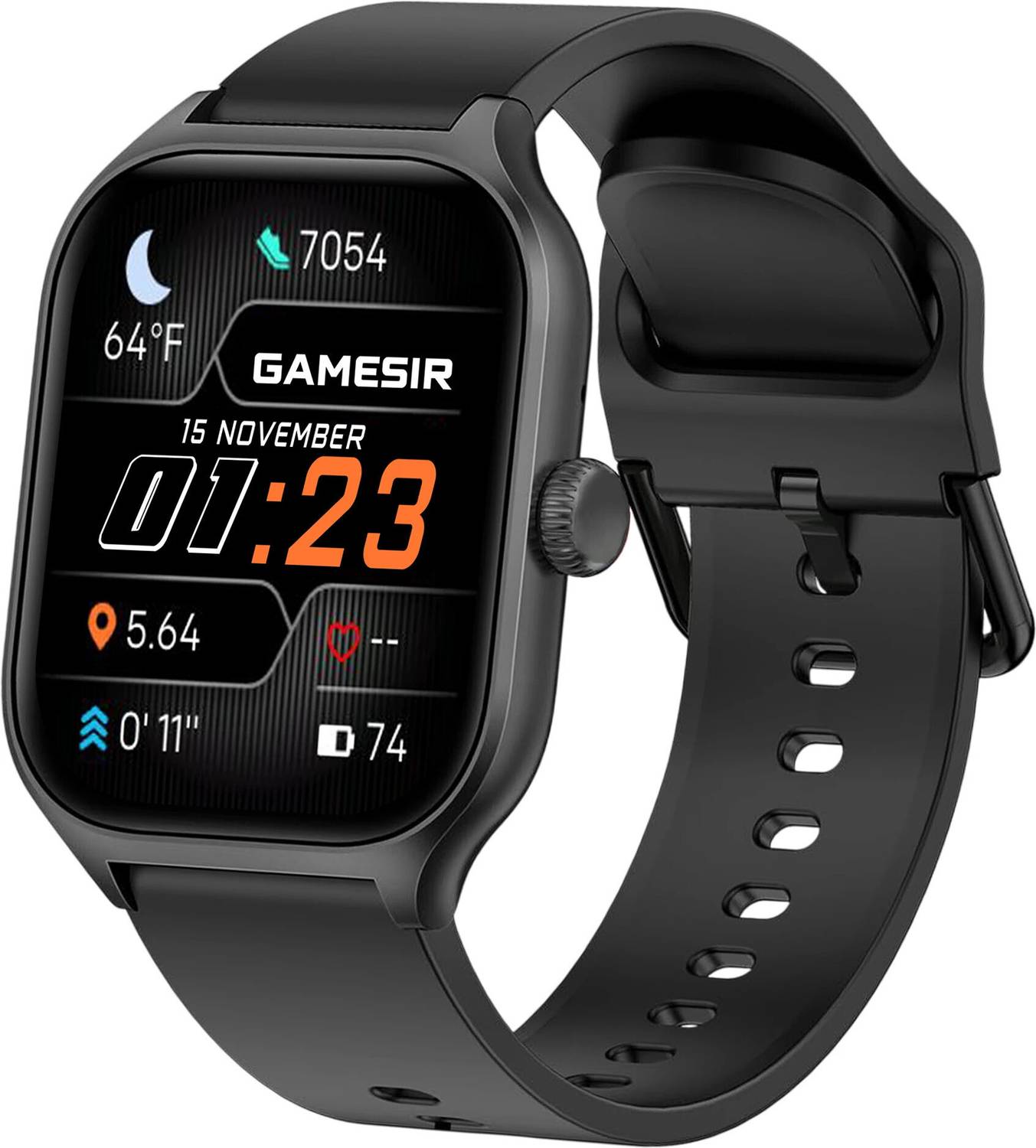 GameSir Lumina Black Smartwatch with Bluetooth, Fitness & Heart R