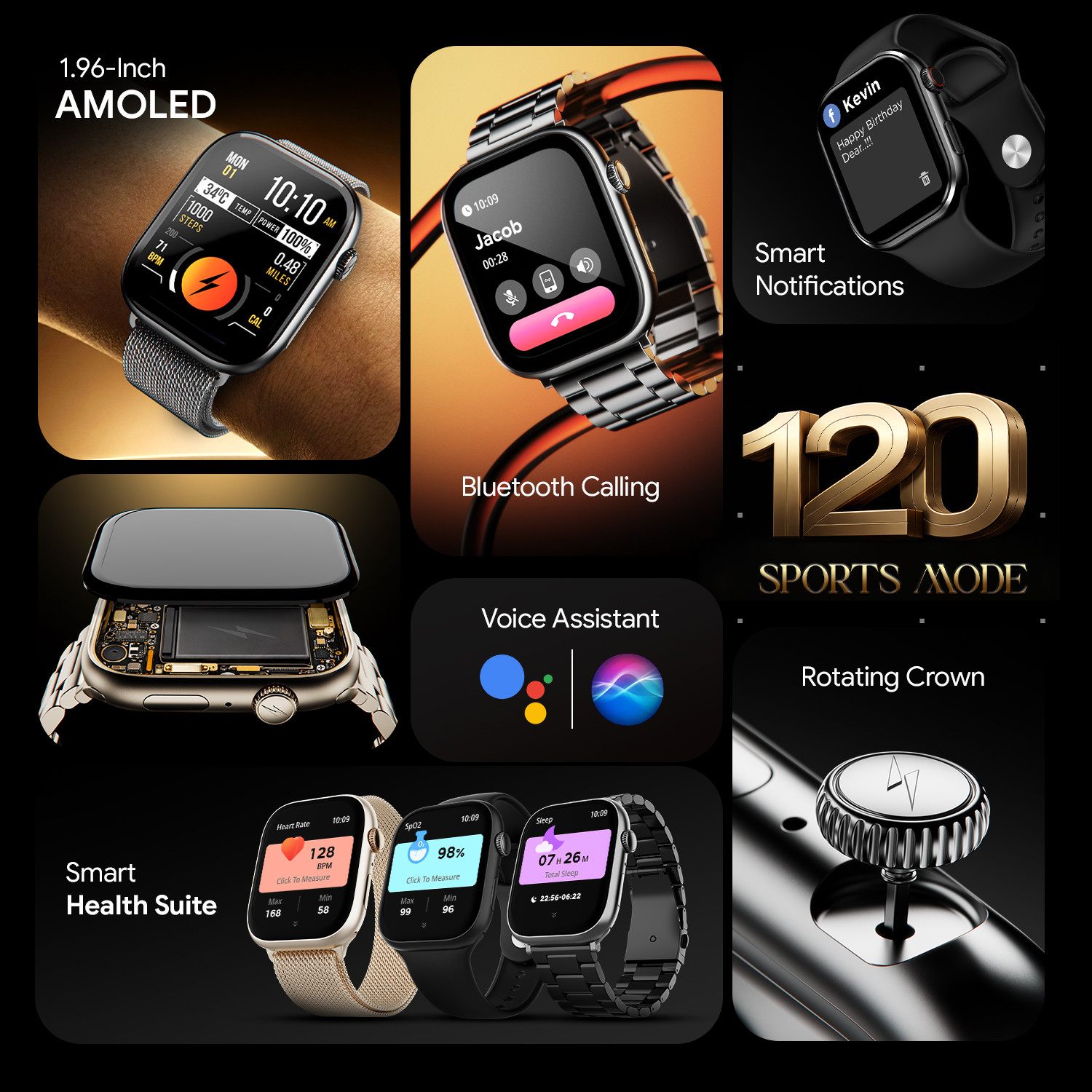 Image of Fire-Boltt Ninja Ring 1.96 inch AMOLED Smartwatch