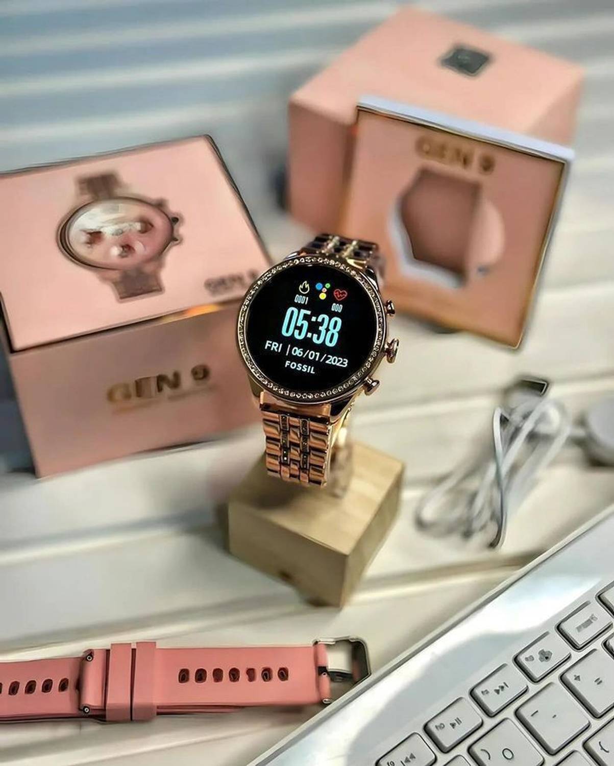 Yash Enterprises Gen9 smartwatch diamond Smartwatch (Gold Strap,