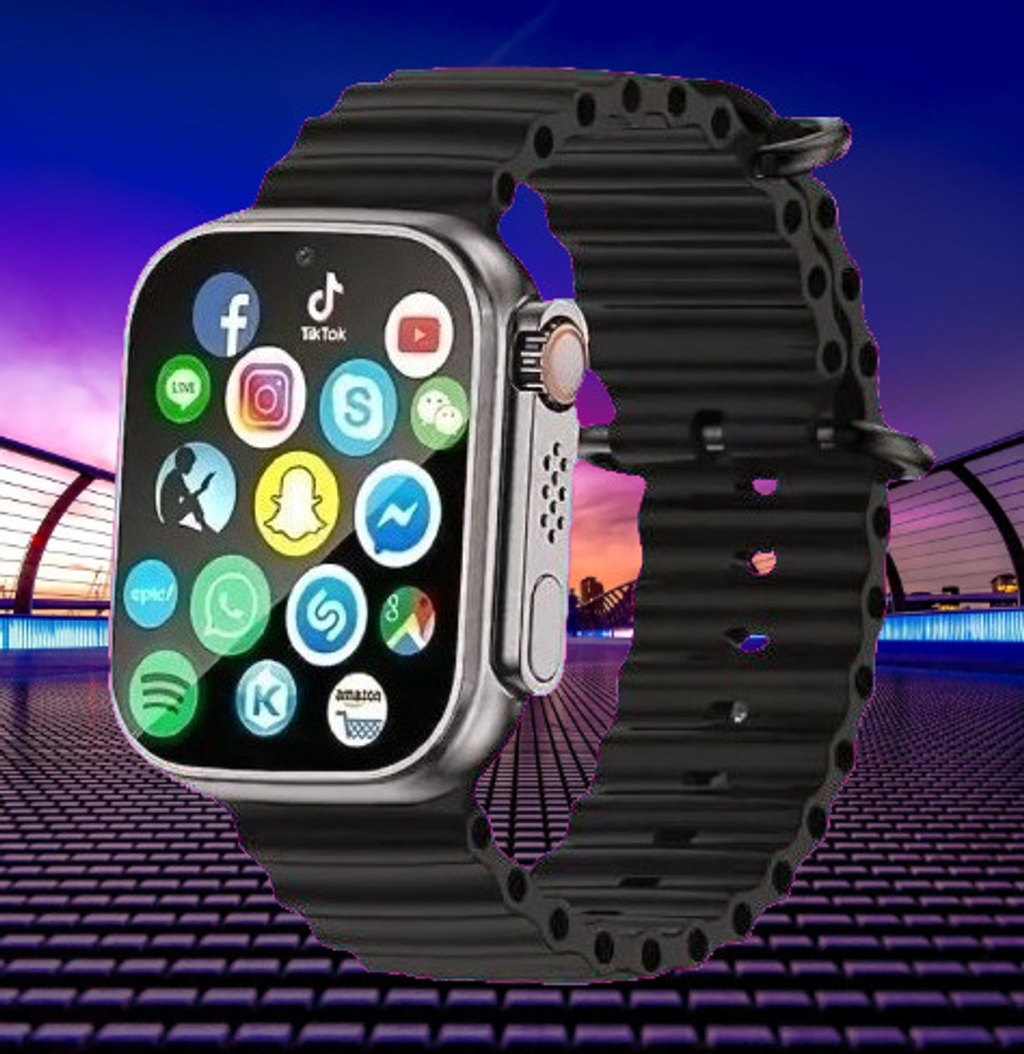 Image of Vinayak T800 Ultra Pro Edition smart watch with WiFi GPS SIM card 4G T35 Smartwatch (Black Strap, Free Size)